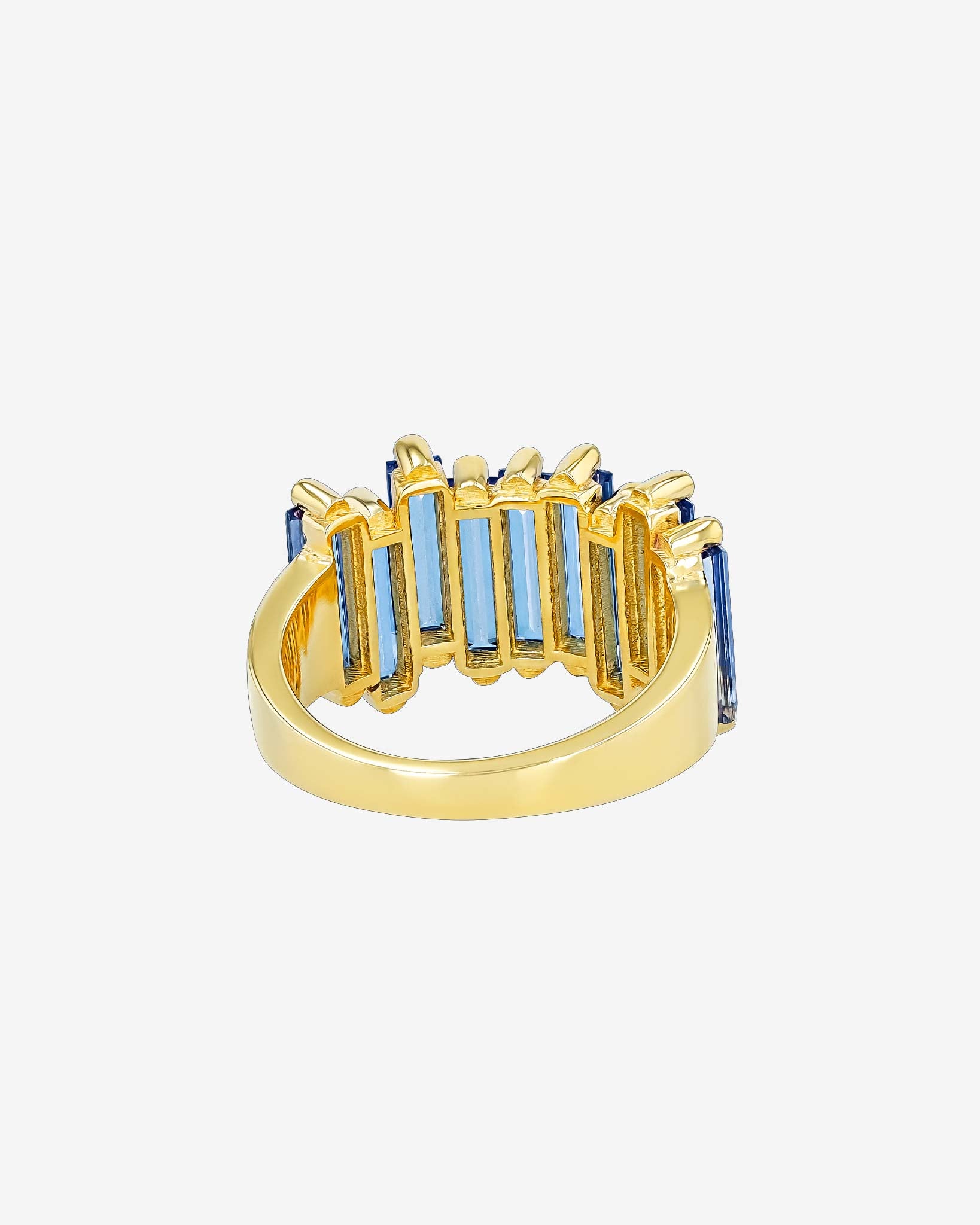 Kalan By Suzanne Kalan Amalfi English Blue Topaz Stacker Half Band in 14k yellow gold