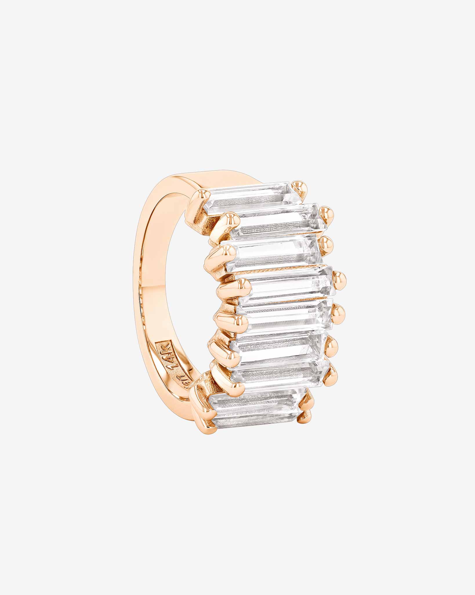 Kalan By Suzanne Kalan Amalfi White Topaz Stacker Half Band in 14k rose gold