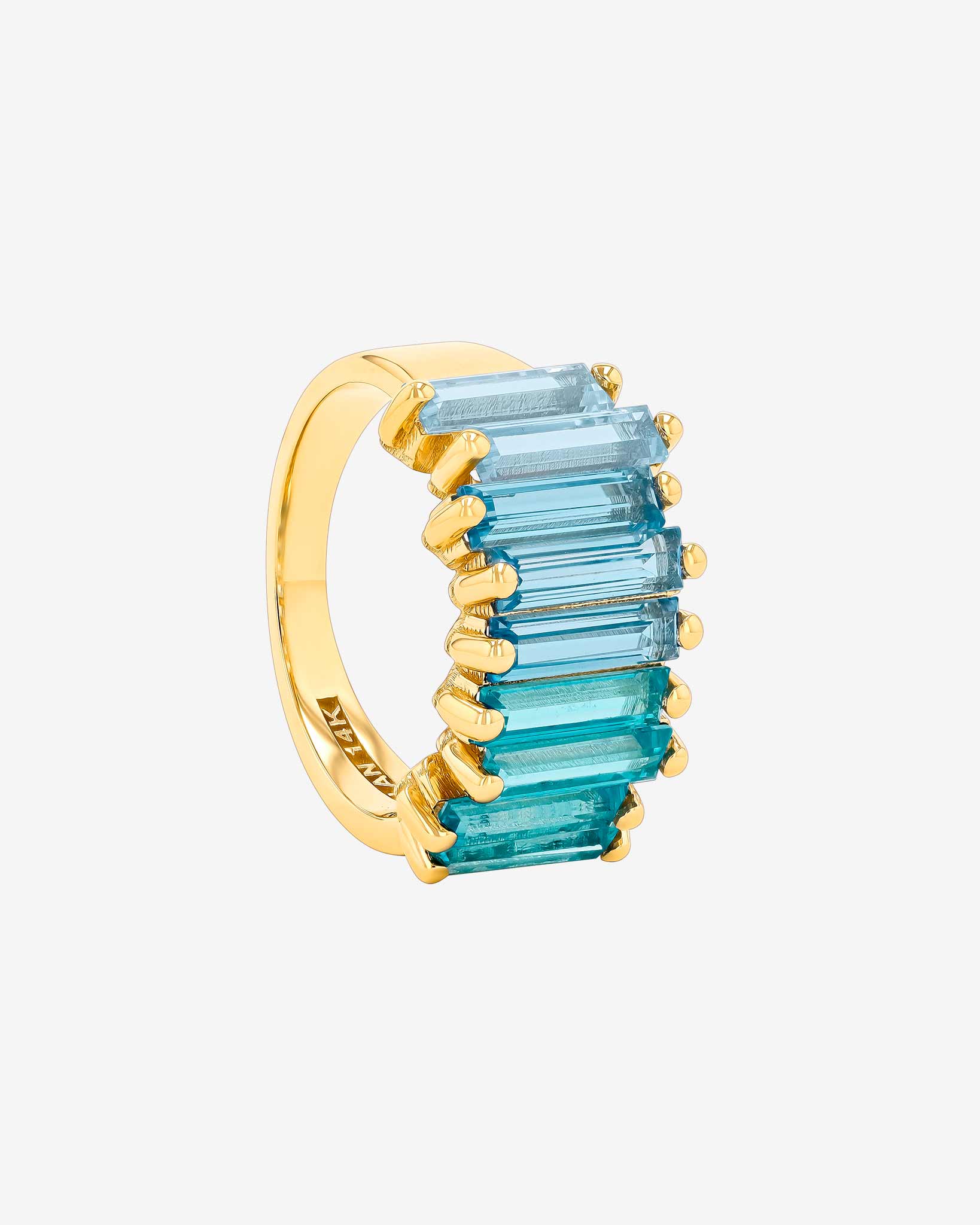 Kalan By Suzanne Kalan Amalfi Light Blue Ombre Stacker Half Band in 14k yellow gold