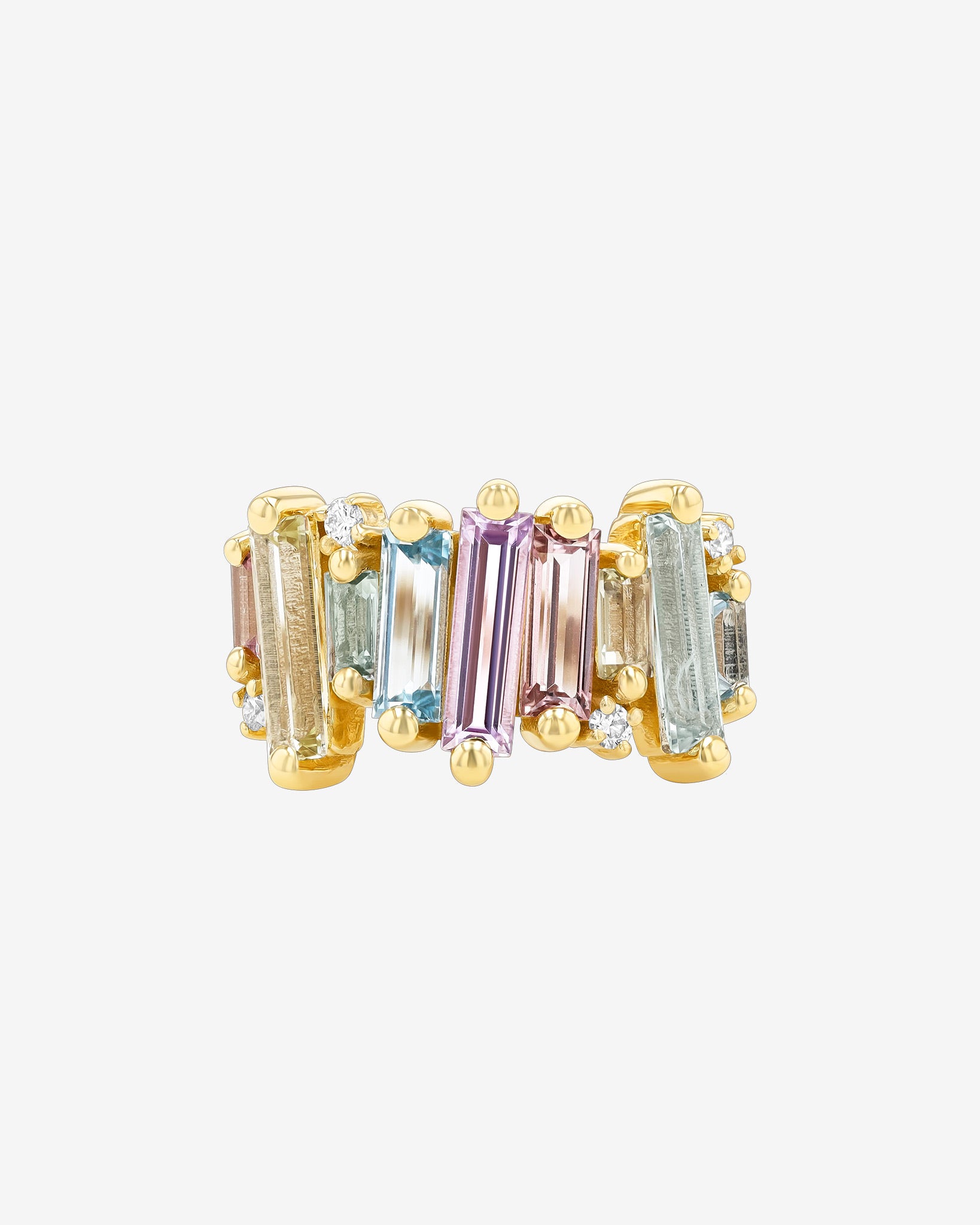 Kalan By Suzanne Kalan Amalfi Burst Pastel Mix Stacker Half Band in 14k yellow gold