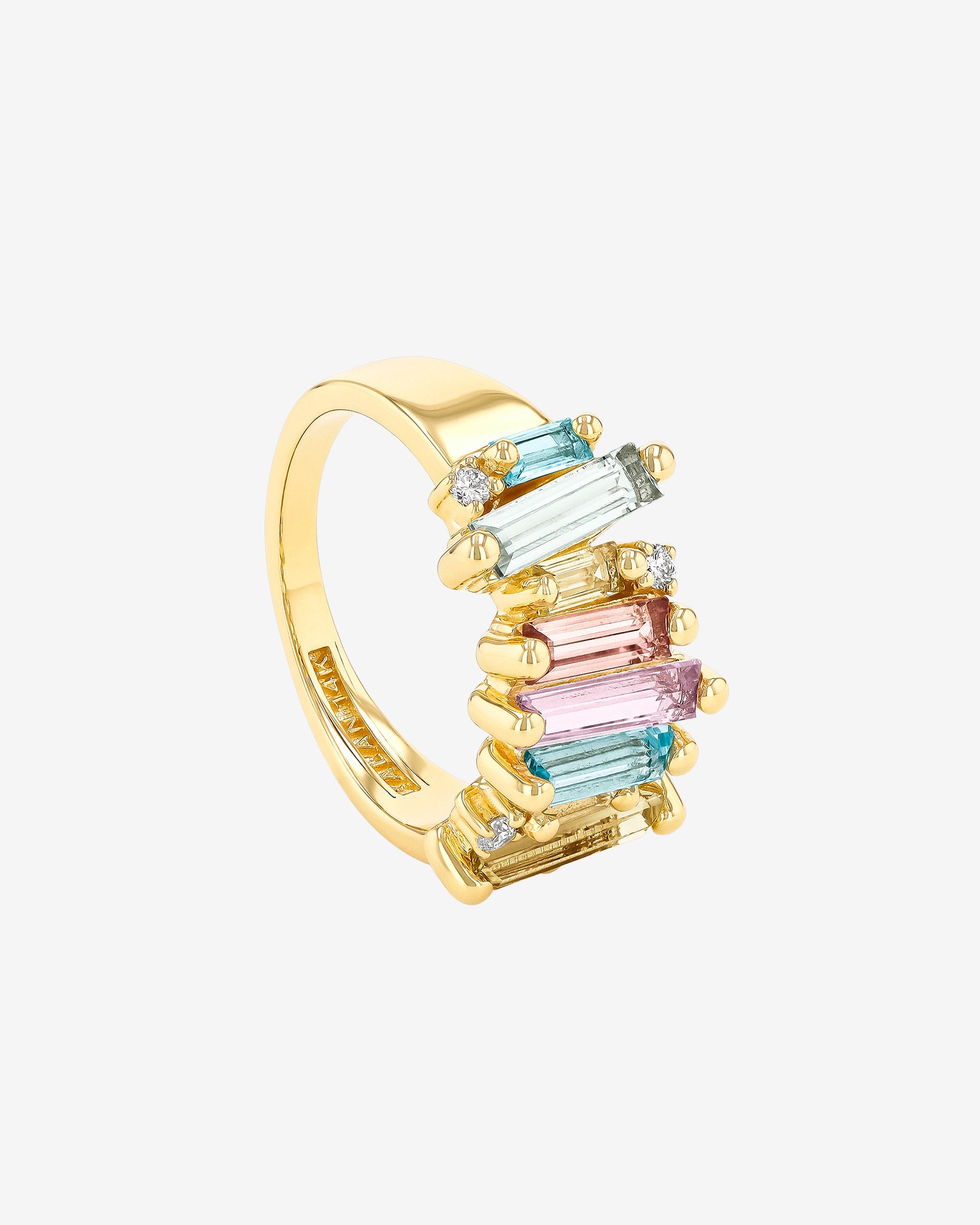 Kalan By Suzanne Kalan Amalfi Burst Pastel Mix Stacker Half Band in 14k yellow gold