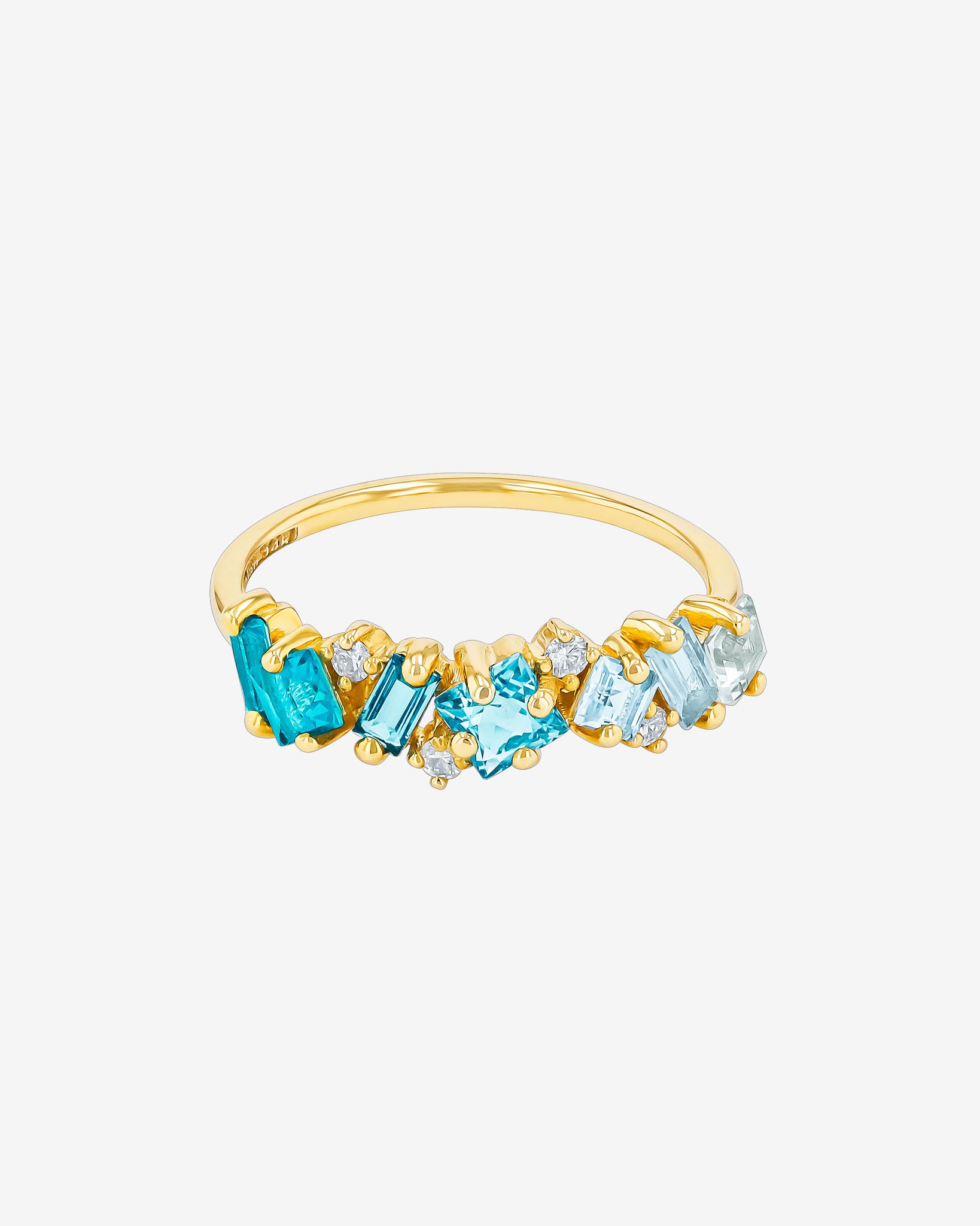 Kalan By Suzanne Kalan Nadima Light Blue Ombre Half Band in 14k yellow gold