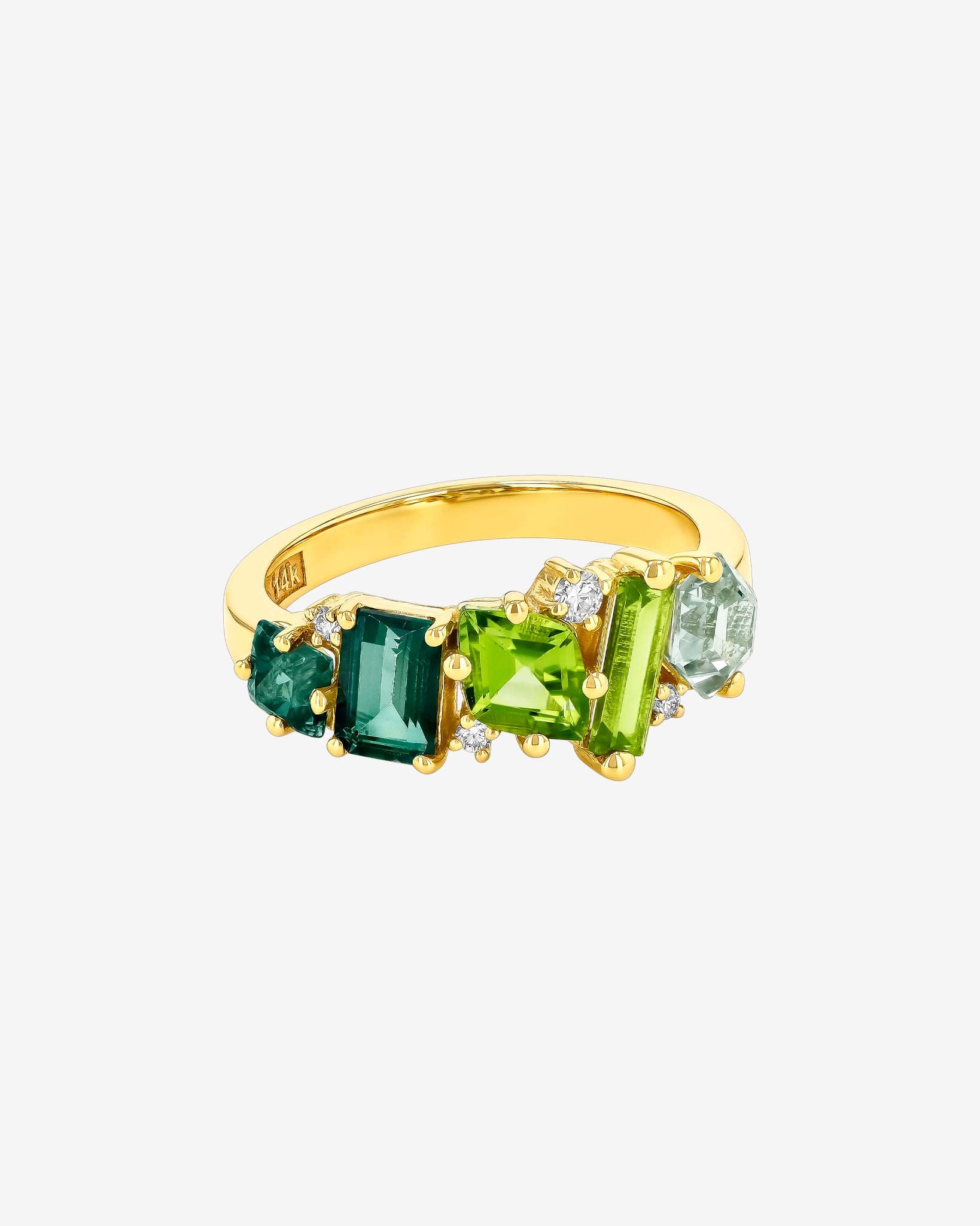 Kalan By Suzanne Kalan Nadima Blend Green Ombre Ring in 14k yellow gold