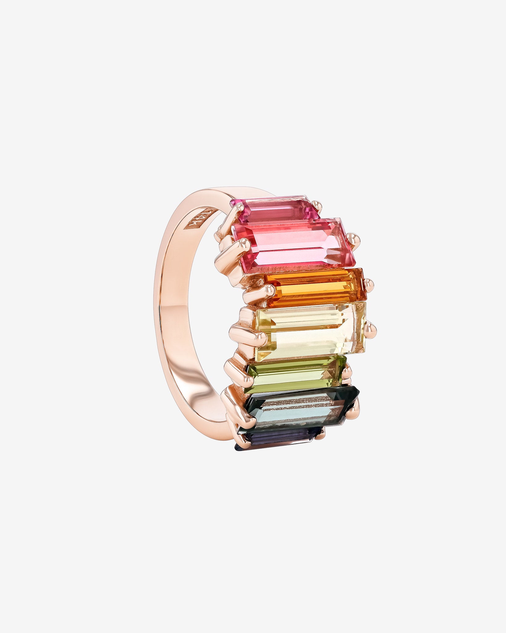 Kalan By Suzanne Kalan Amalfi Reborn Rainbow Stacker Half Band in 14k rose gold