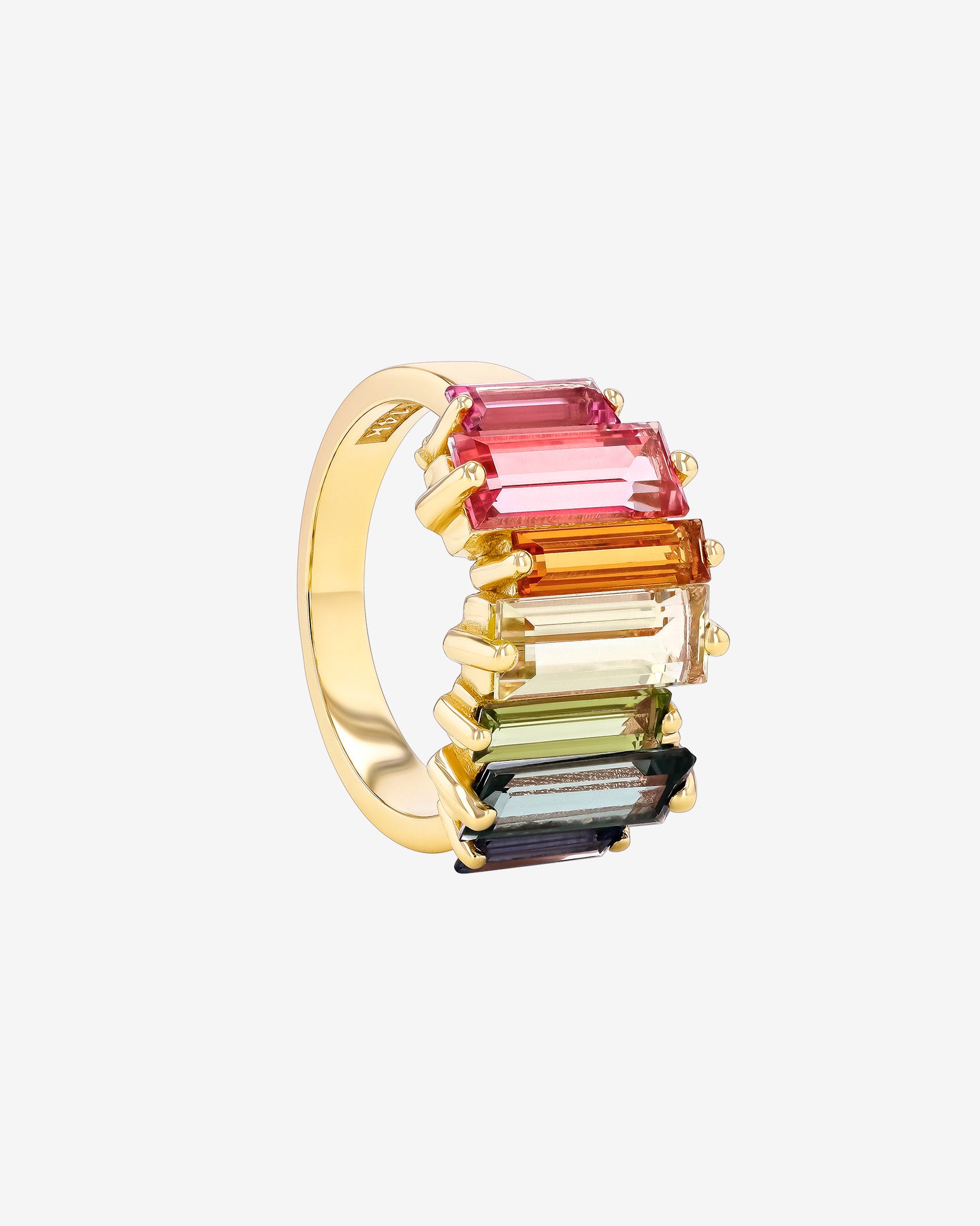 Kalan By Suzanne Kalan Amalfi Reborn Rainbow Stacker Half Band in 14k yellow gold