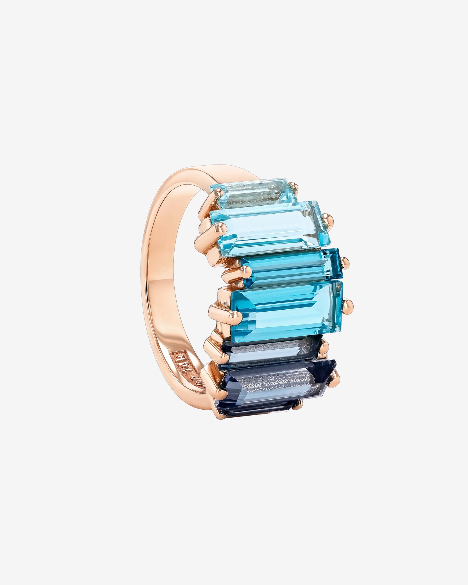 Kalan By Suzanne Kalan Amalfi Reborn Blue Ombre Stacker Half Band in 14k rose gold