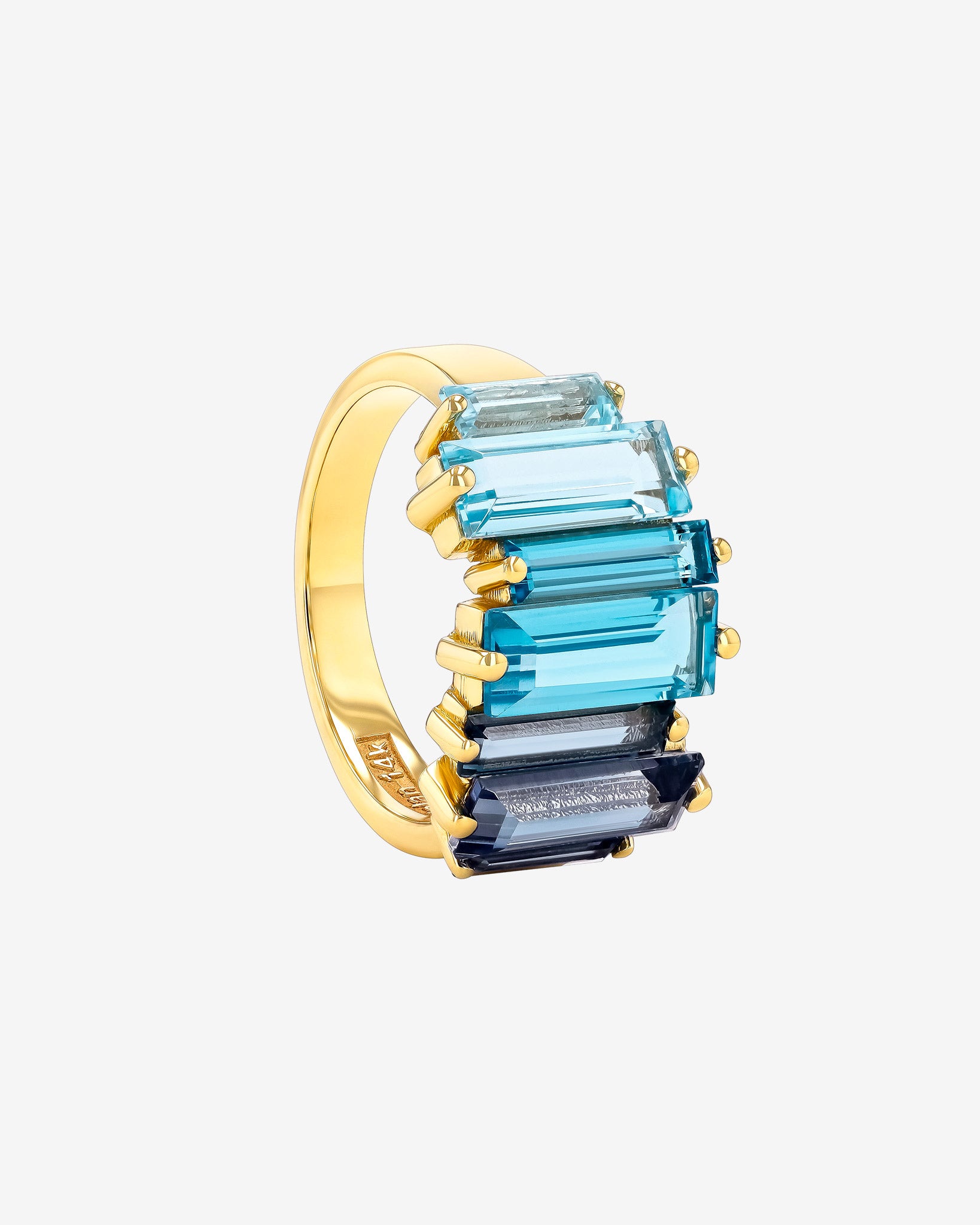 Kalan By Suzanne Kalan Amalfi Reborn Blue Ombre Stacker Half Band in 14k yellow gold