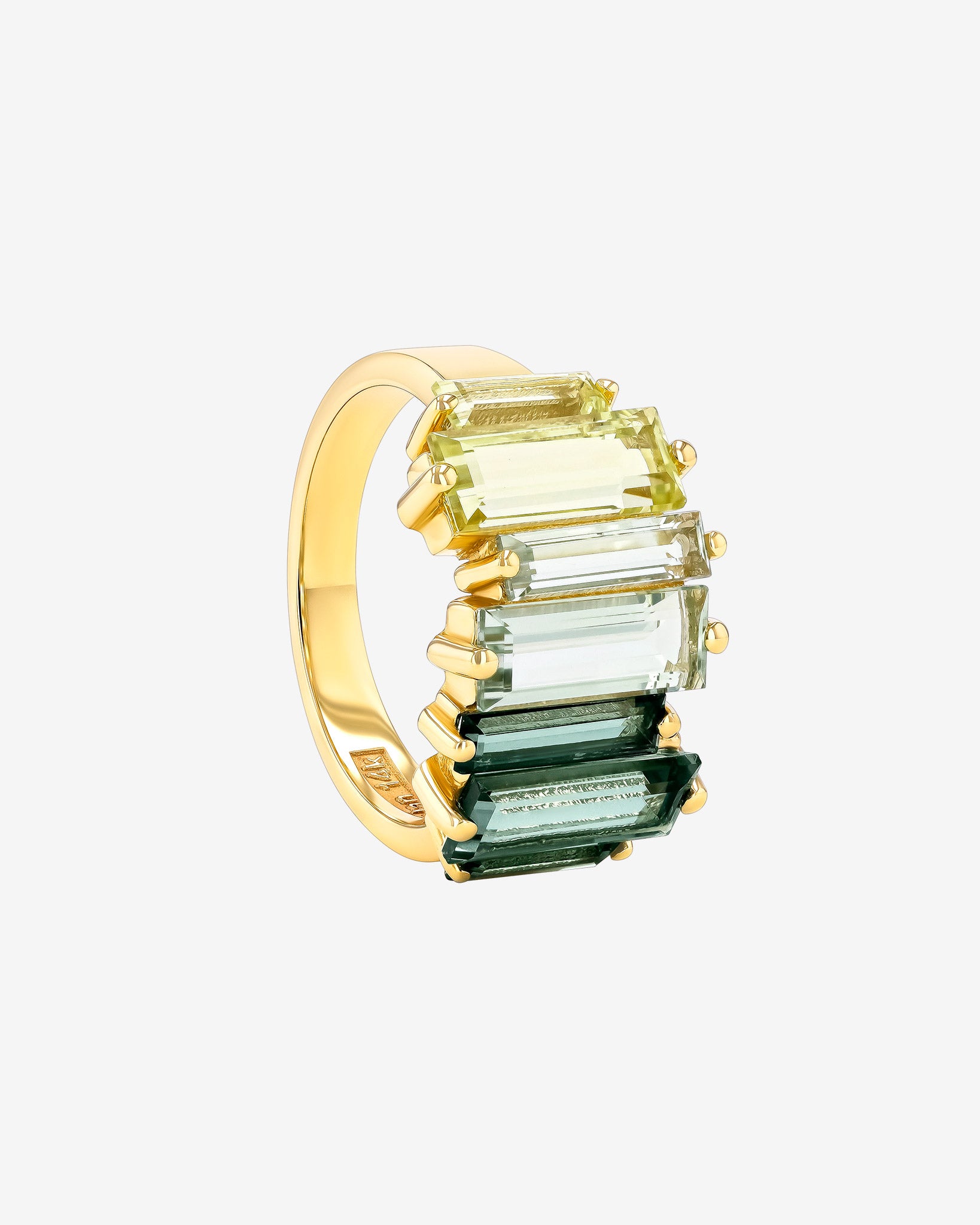 Kalan By Suzanne Kalan Amalfi Reborn Green Ombre Stacker Half Band in 14k yellow gold