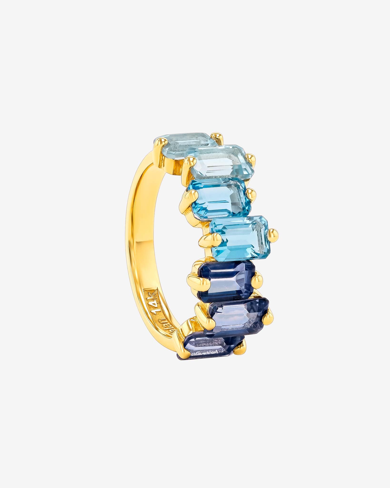 Kalan By Suzanne Kalan Ann Light Blue Ombre Half Band in 14k yellow gold