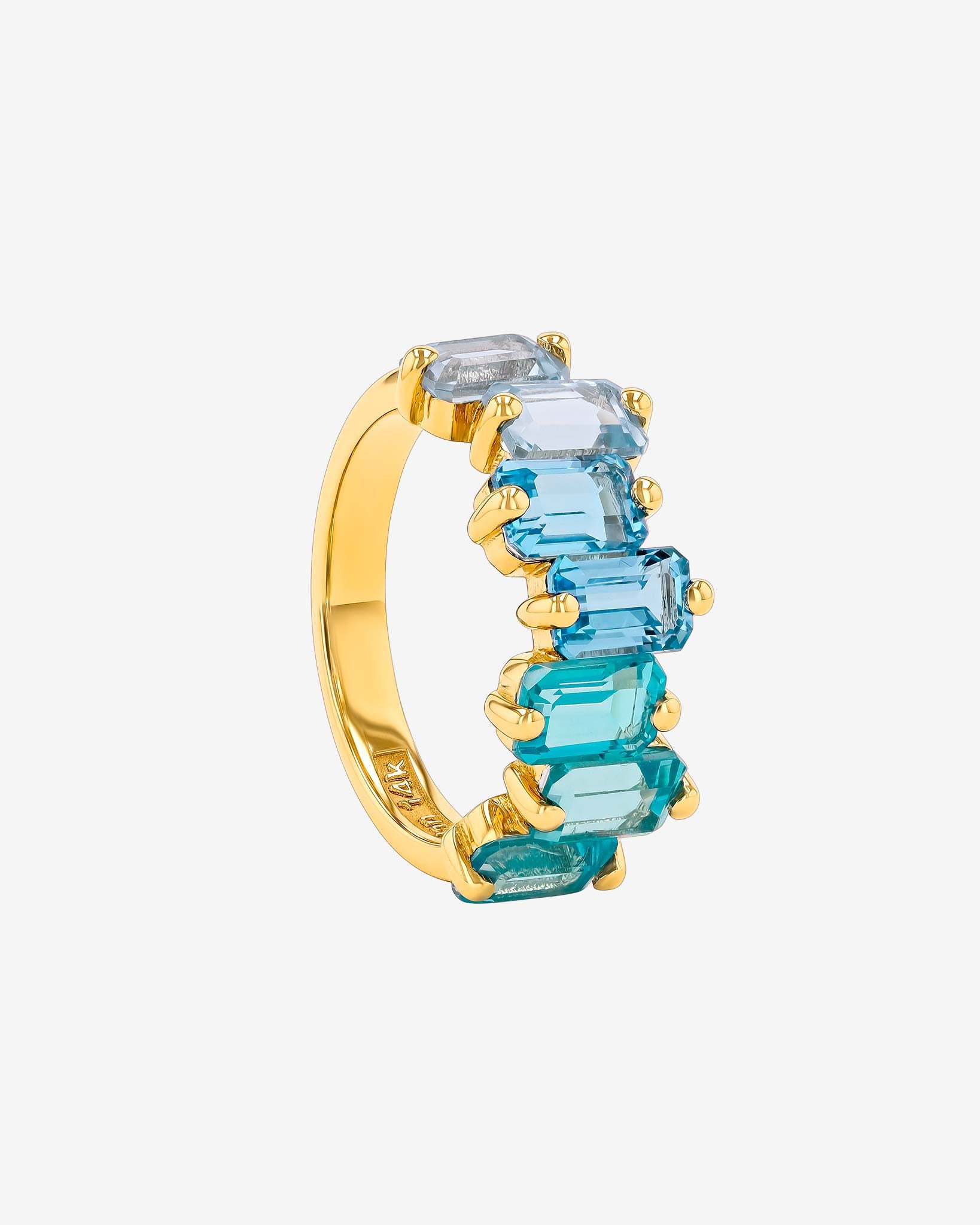 Kalan By Suzanne Kalan Ann Light Blue Ombre Half Band in 14k yellow gold