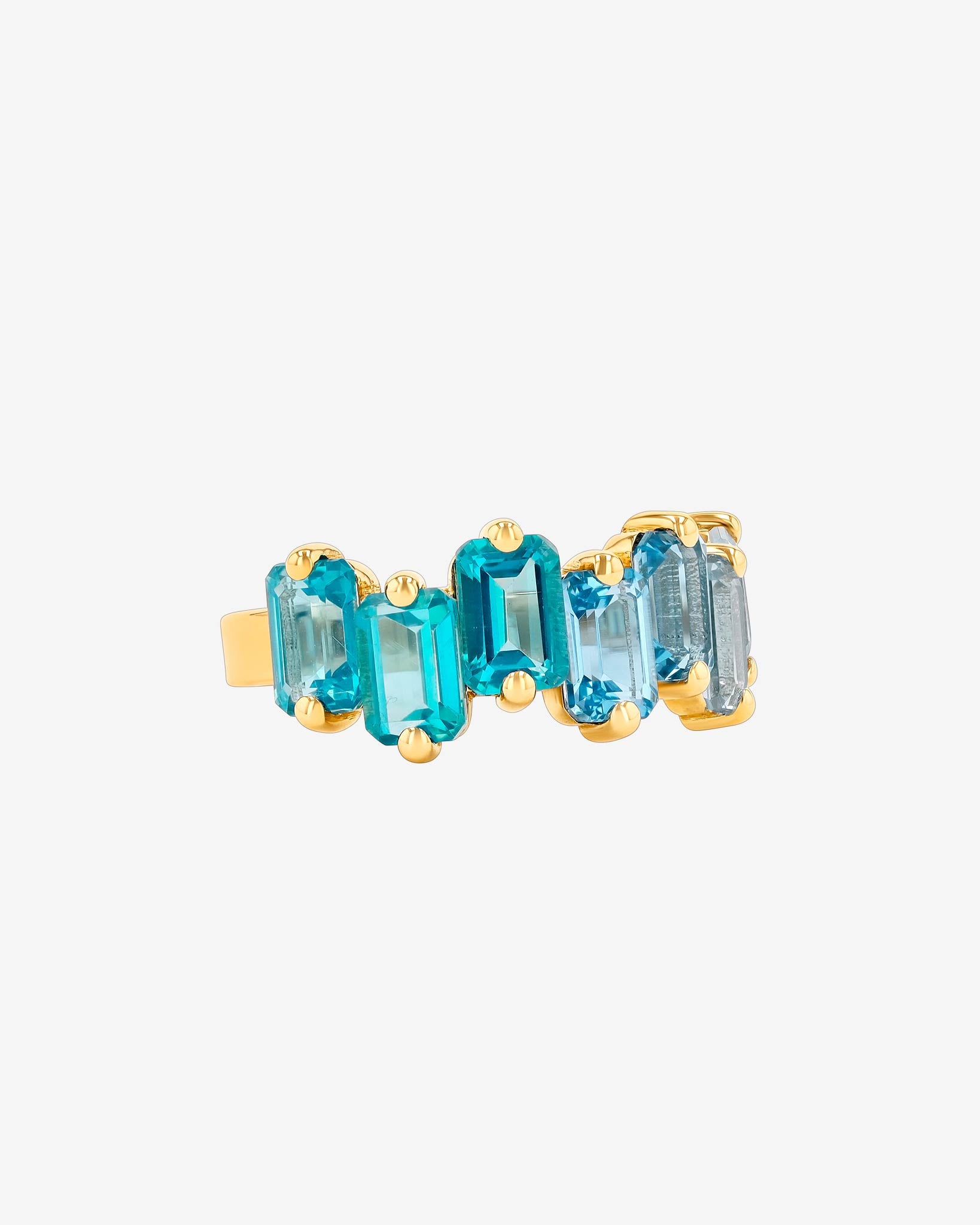 Kalan By Suzanne Kalan Ann Light Blue Ombre Half Band in 14k yellow gold