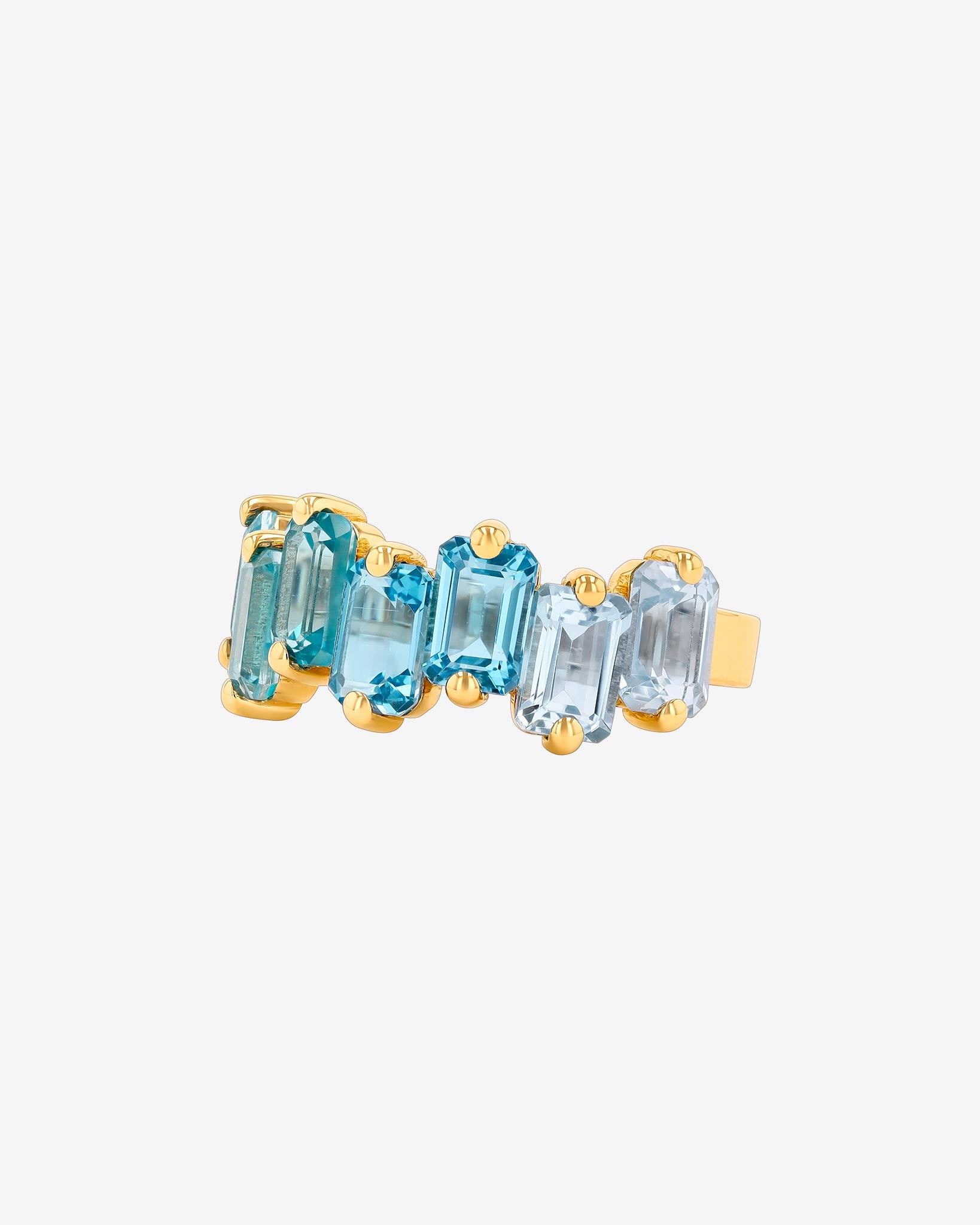 Kalan By Suzanne Kalan Ann Light Blue Ombre Half Band in 14k yellow gold