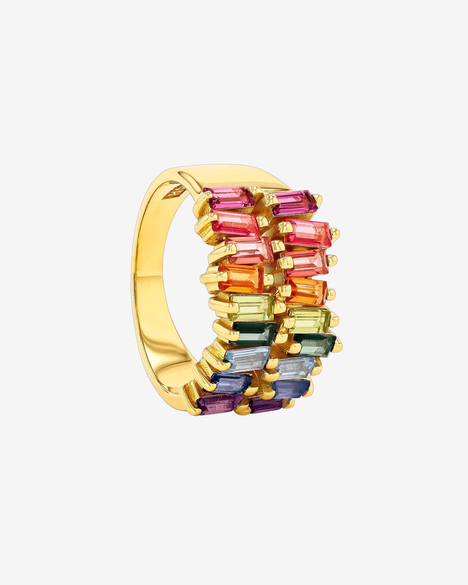 Kalan By Suzanne Kalan Amalfi Double Row Rainbow Half Band in 14k yellow gold