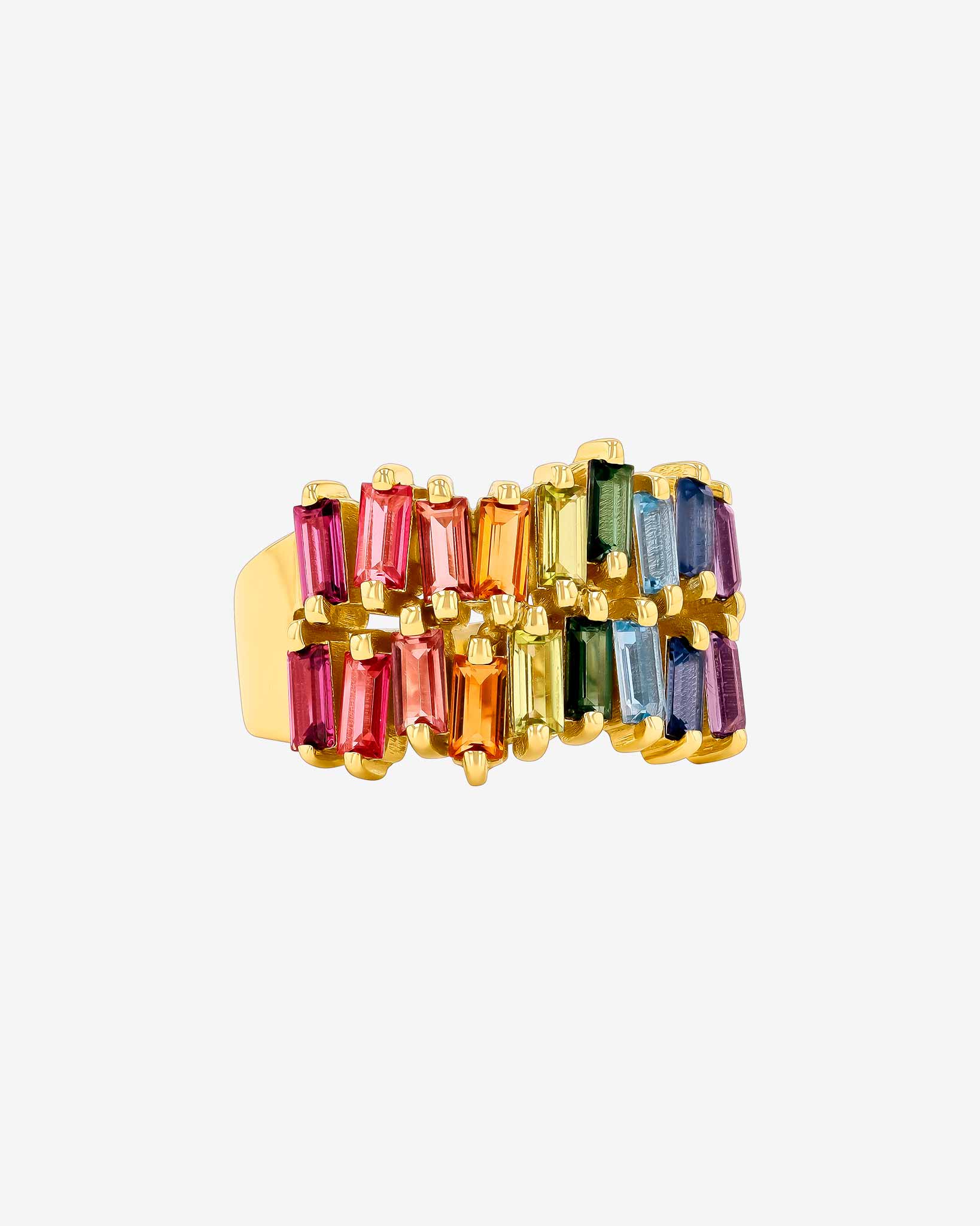 Kalan By Suzanne Kalan Amalfi Double Row Rainbow Half Band in 14k yellow gold