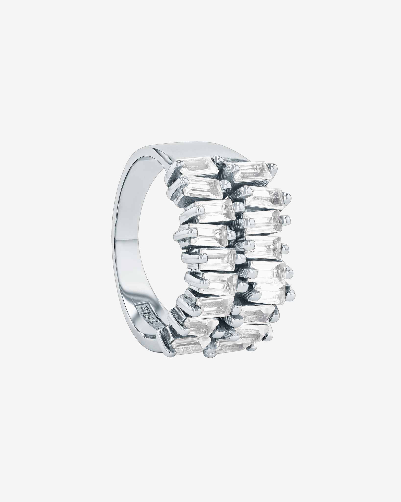 Kalan By Suzanne Kalan Amalfi Double Row White Topaz Half Band in 14k white gold