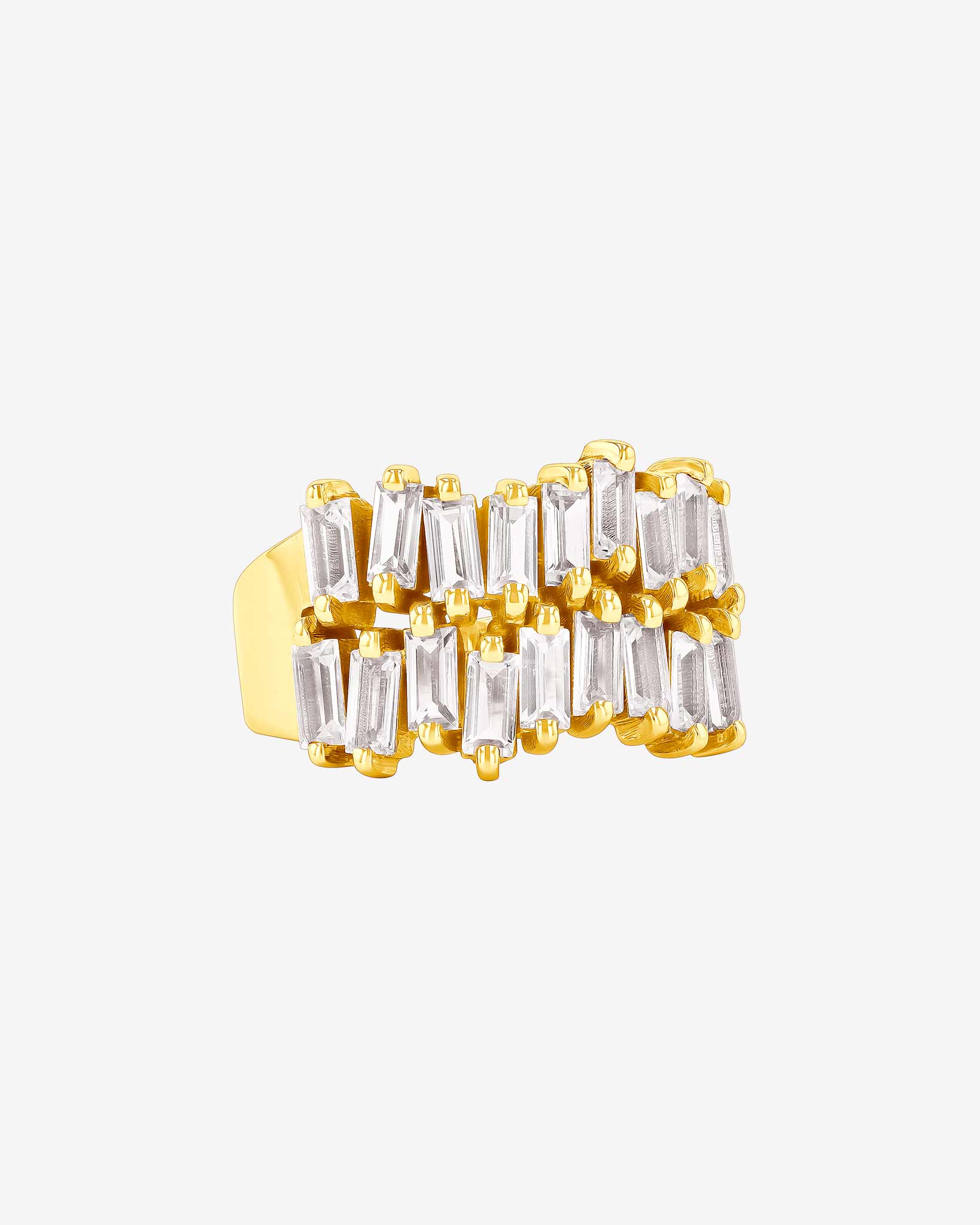 Kalan By Suzanne Kalan Amalfi Double Row White Topaz Half Band in 14k yellow gold