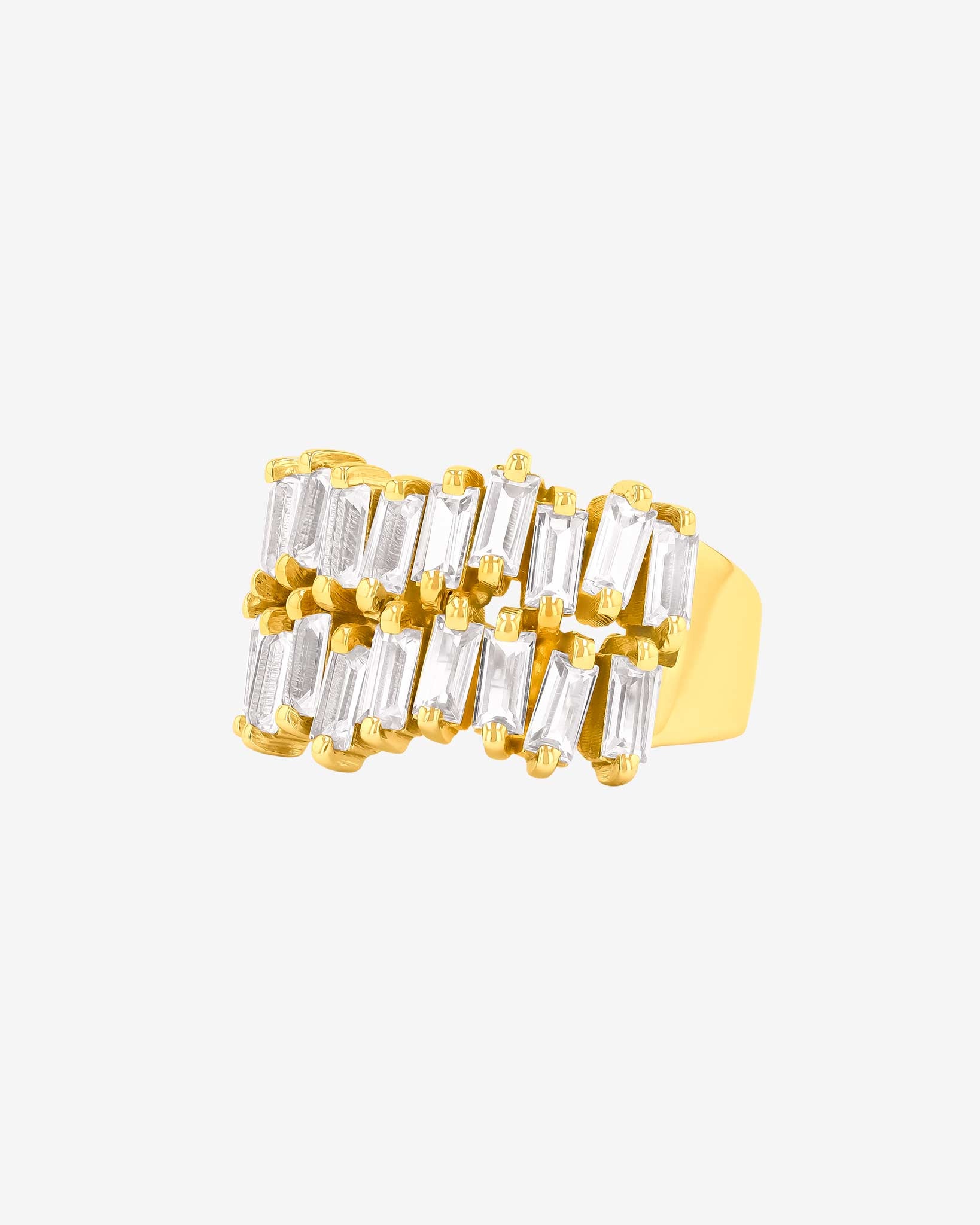 Kalan By Suzanne Kalan Amalfi Double Row White Topaz Half Band in 14k yellow gold