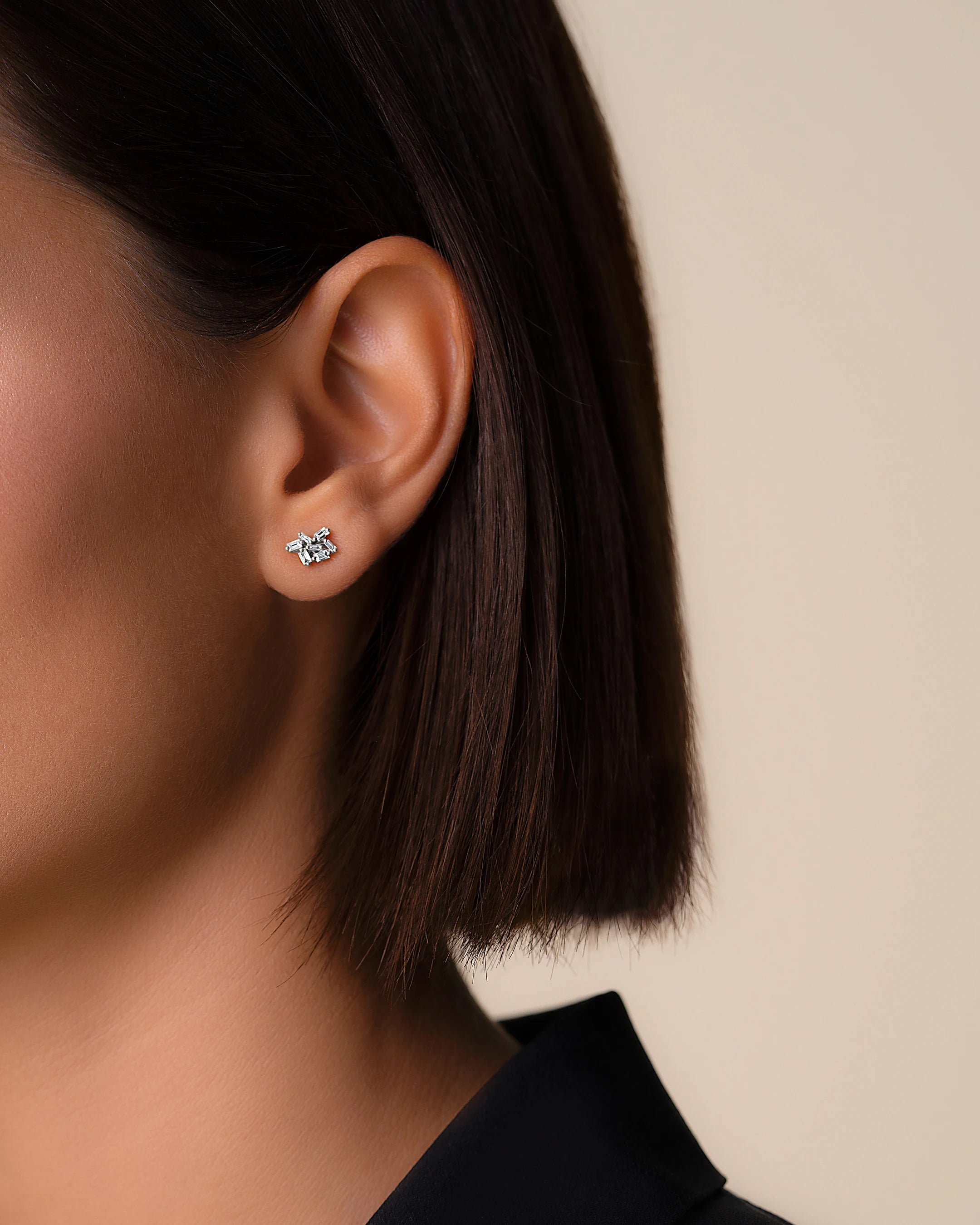 Suzanne Kalan Classic Diamond Cluster Studs in 18k white gold