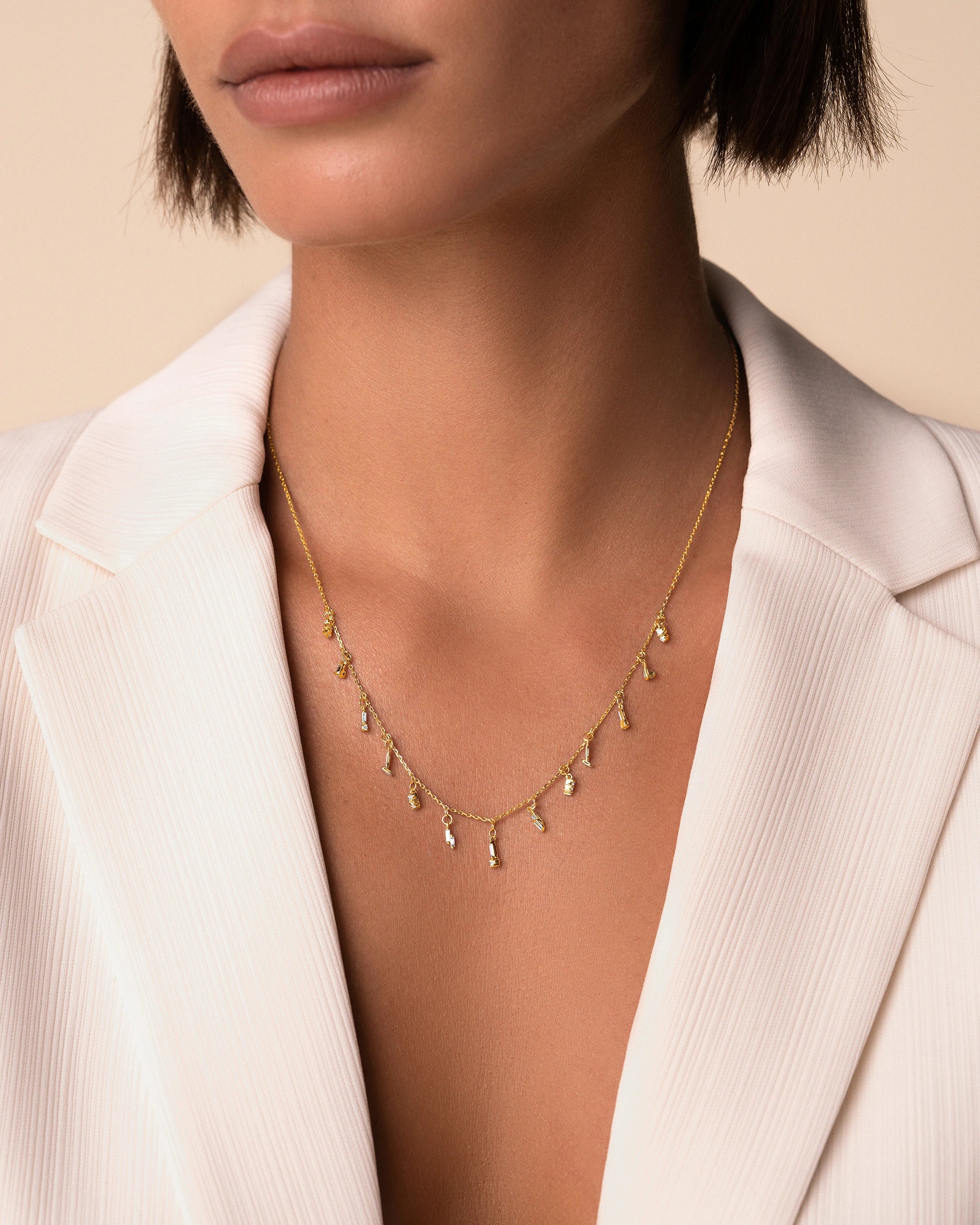 Suzanne Kalan Classic Diamond Drop Necklace in 18k yellow gold