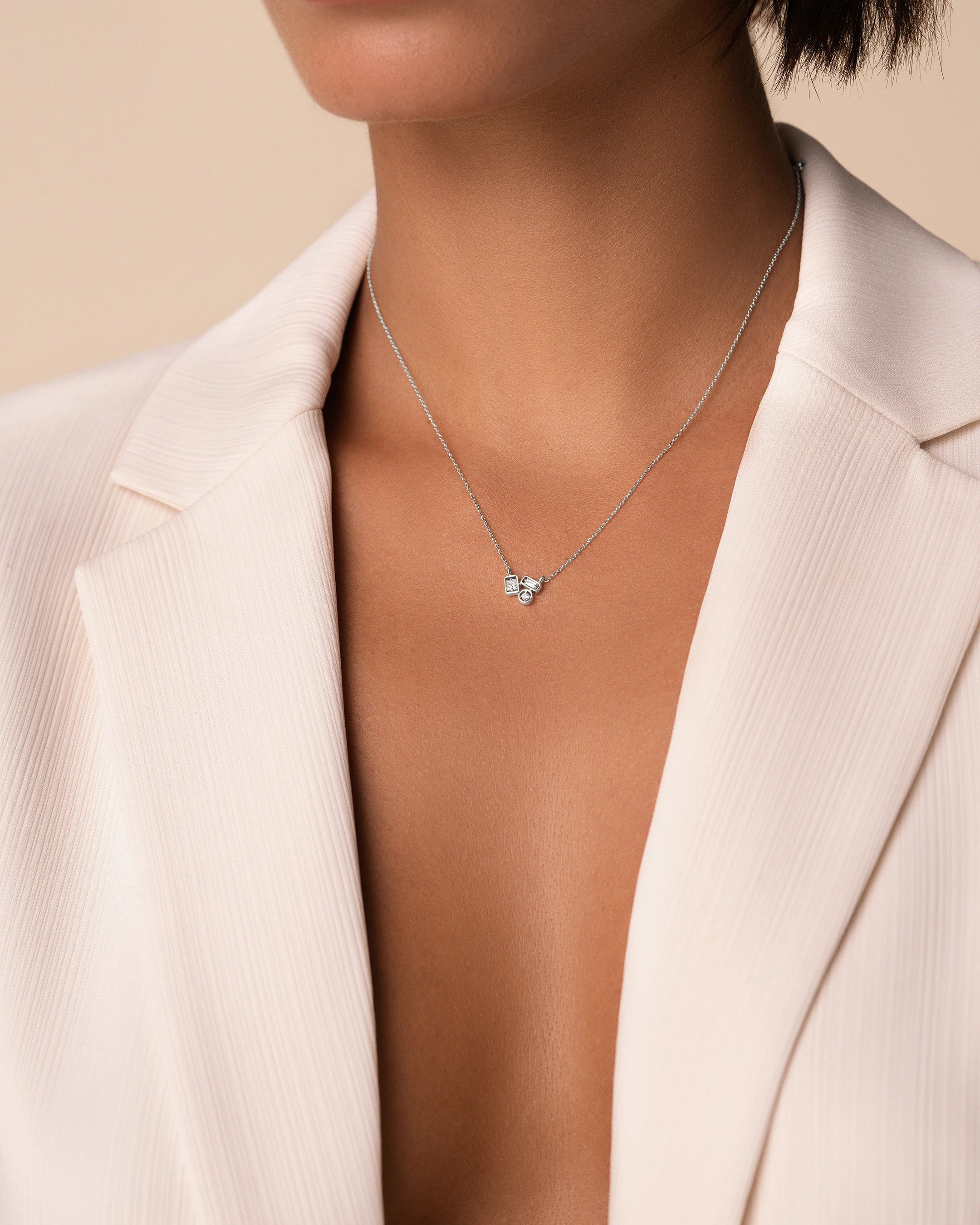 Suzanne Kalan Inlay Mini Diamond Pendant in 18k white gold