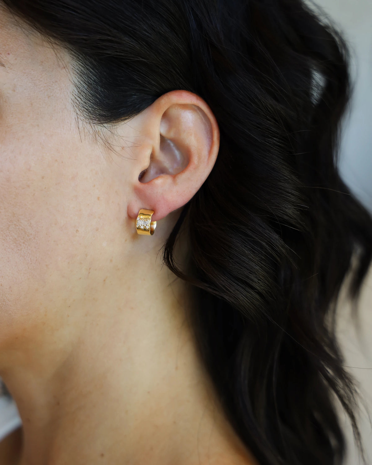 Suzanne Kalan Gilded Diamond Mini Hoops in 18k yellow gold