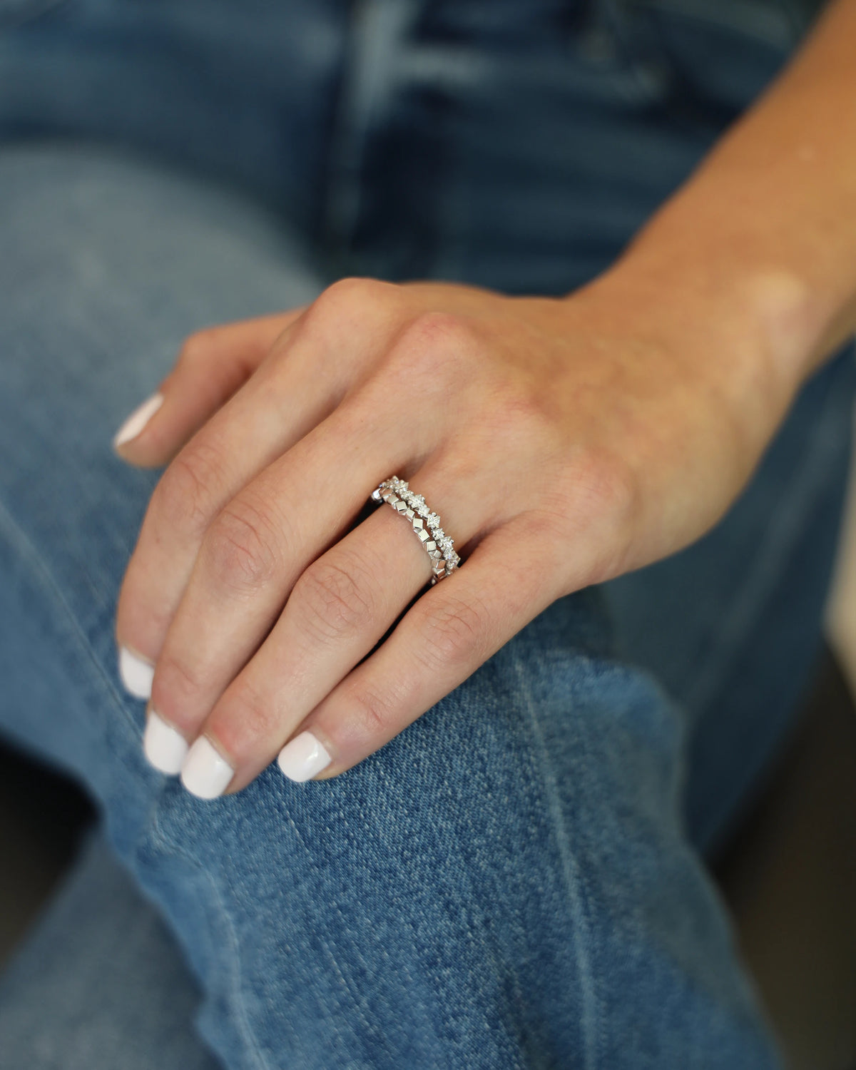 Suzanne Kalan Golden Mini Diamond Eternity Band in 18k white gold