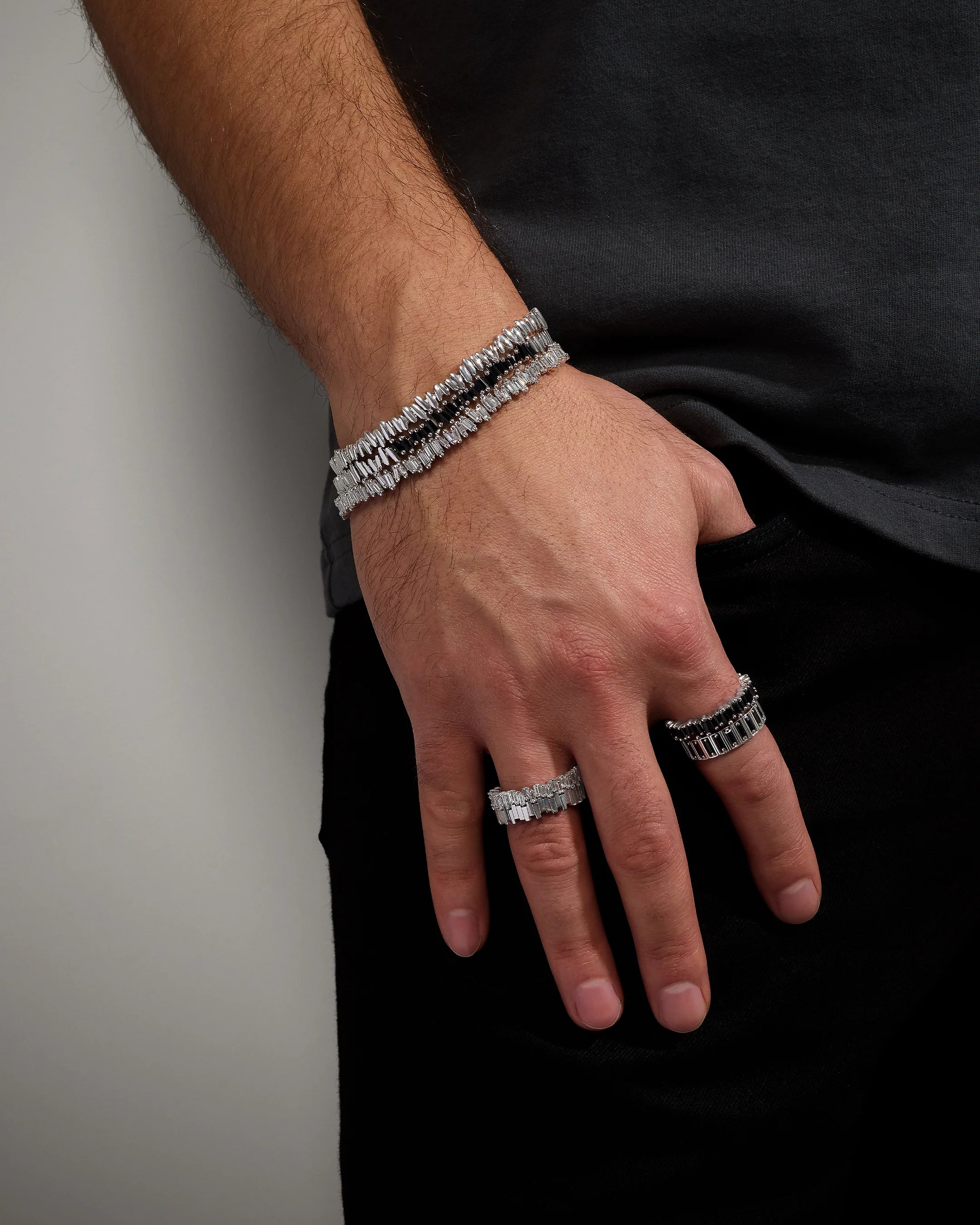 Suzanne Kalan Men's Bracelet Stack in 18k white gold