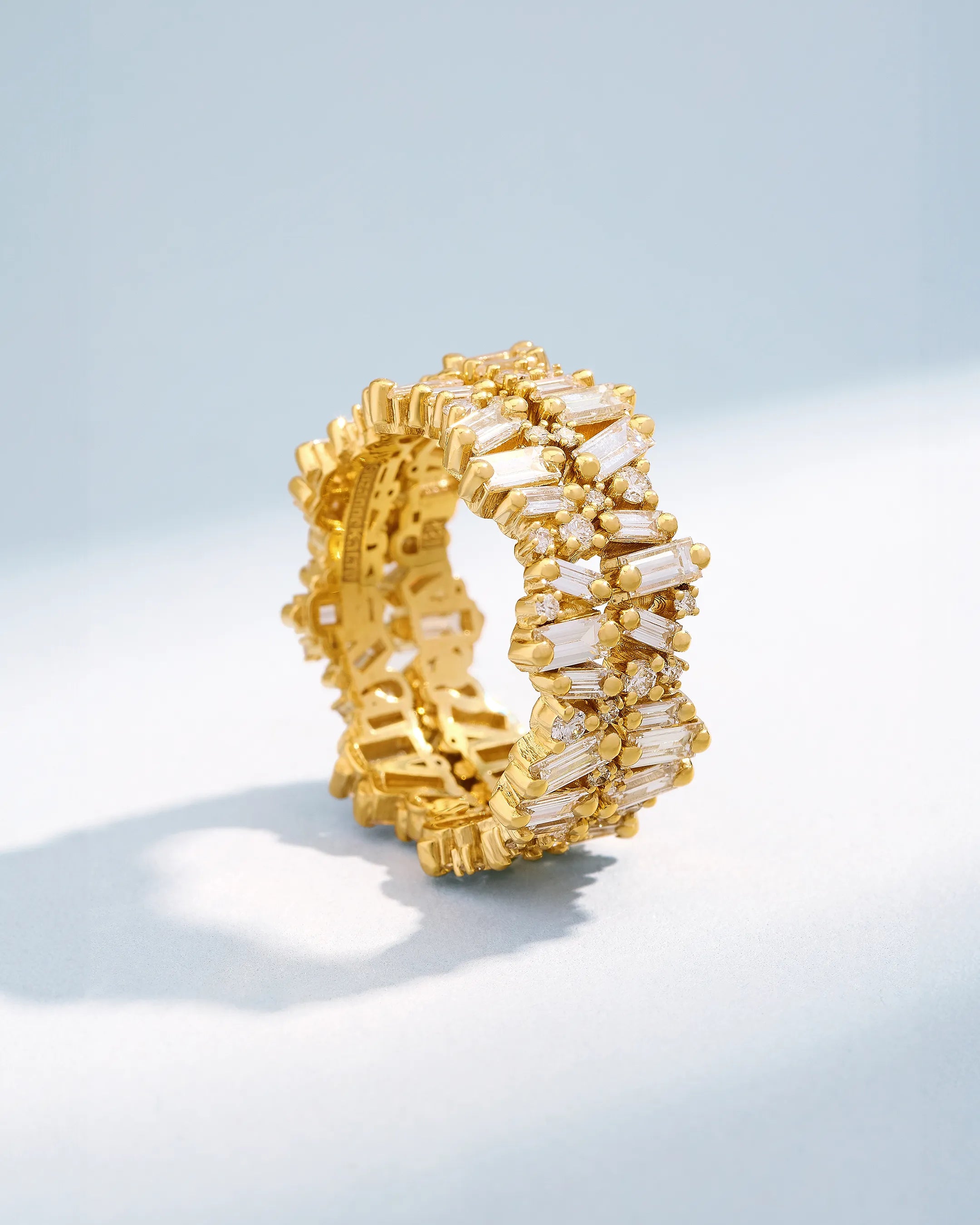 Suzanne Kalan Classic Diamond Milli Icon Eternity Ring Jackets in 18k yellow gold