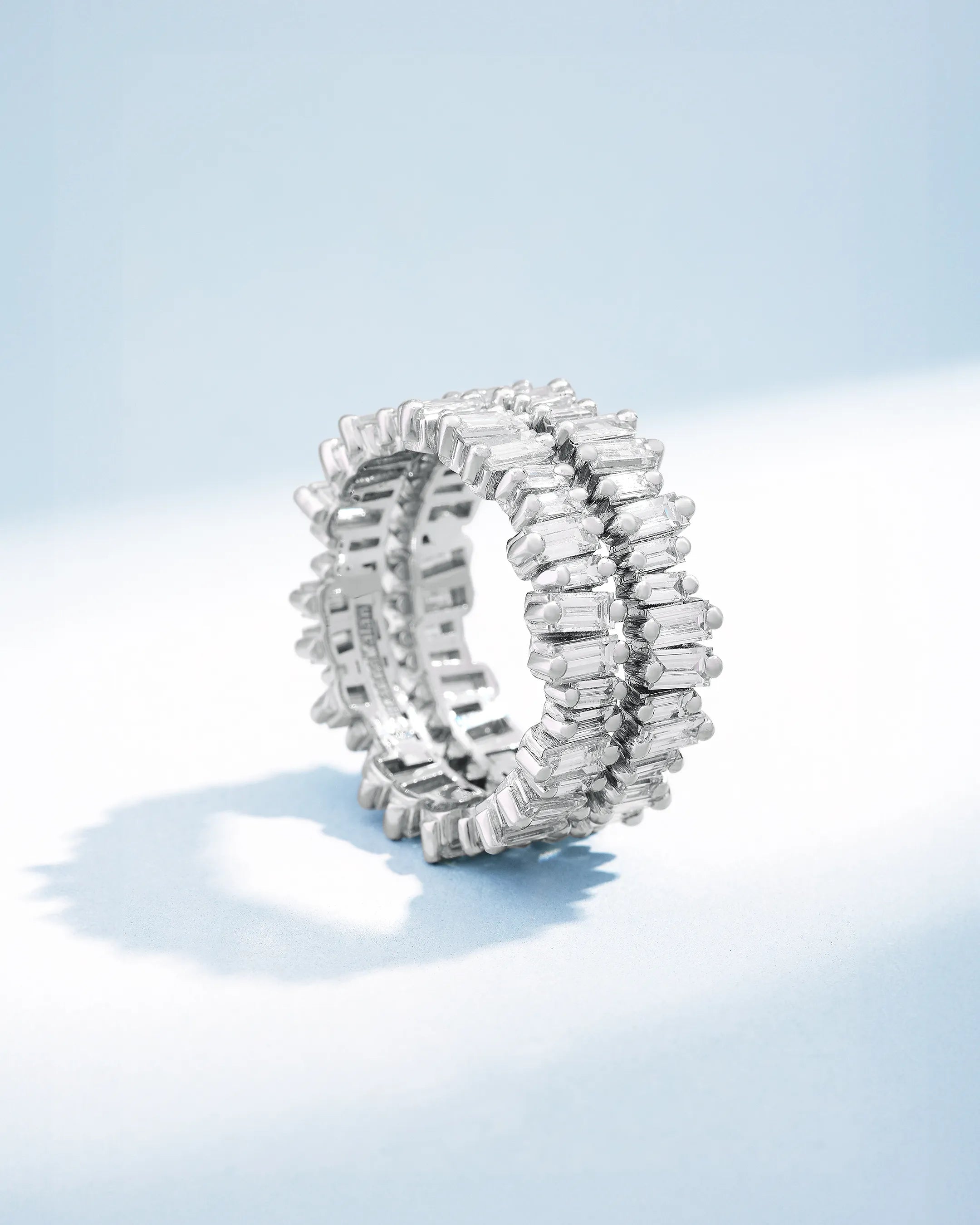 Suzanne Kalan Classic Diamond Milli Baguette Eternity Ring Jackets in 18k white gold