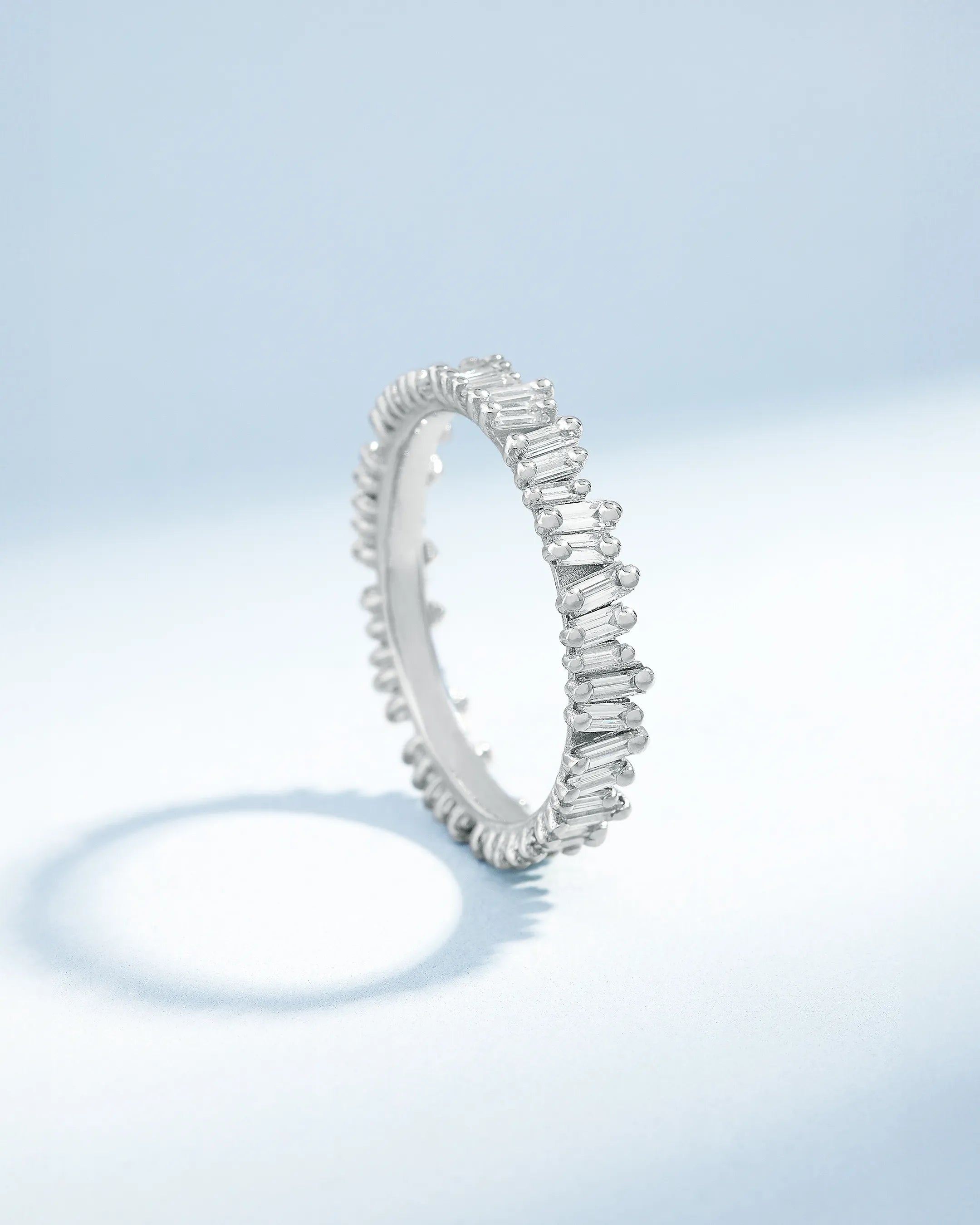 Suzanne Kalan Classic Diamond Midi Baguette Eternity Ring Jacket in 18k white gold
