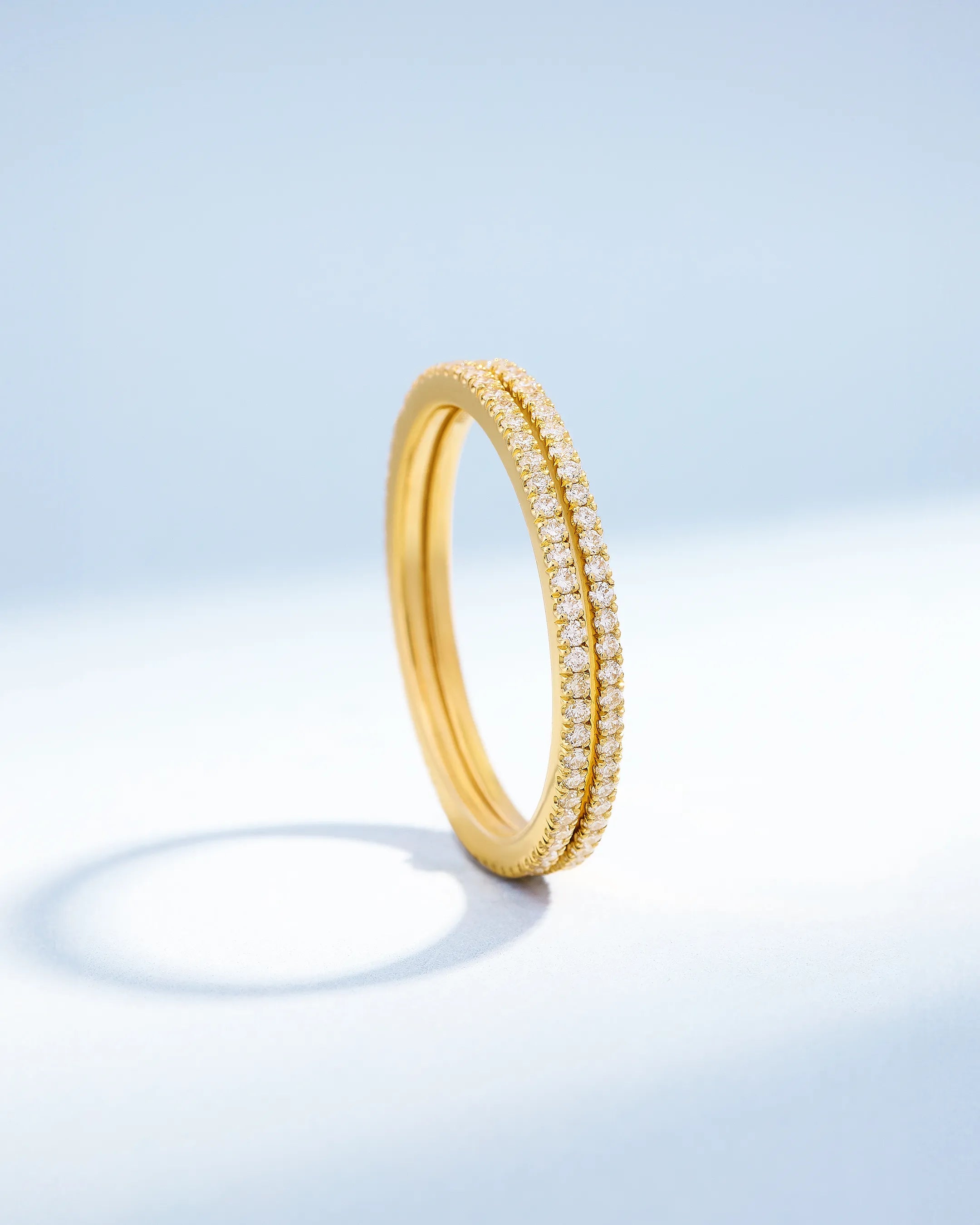 Suzanne Kalan Classic Pave Diamond Mini Eternity Ring Jackets in 18k yellow gold