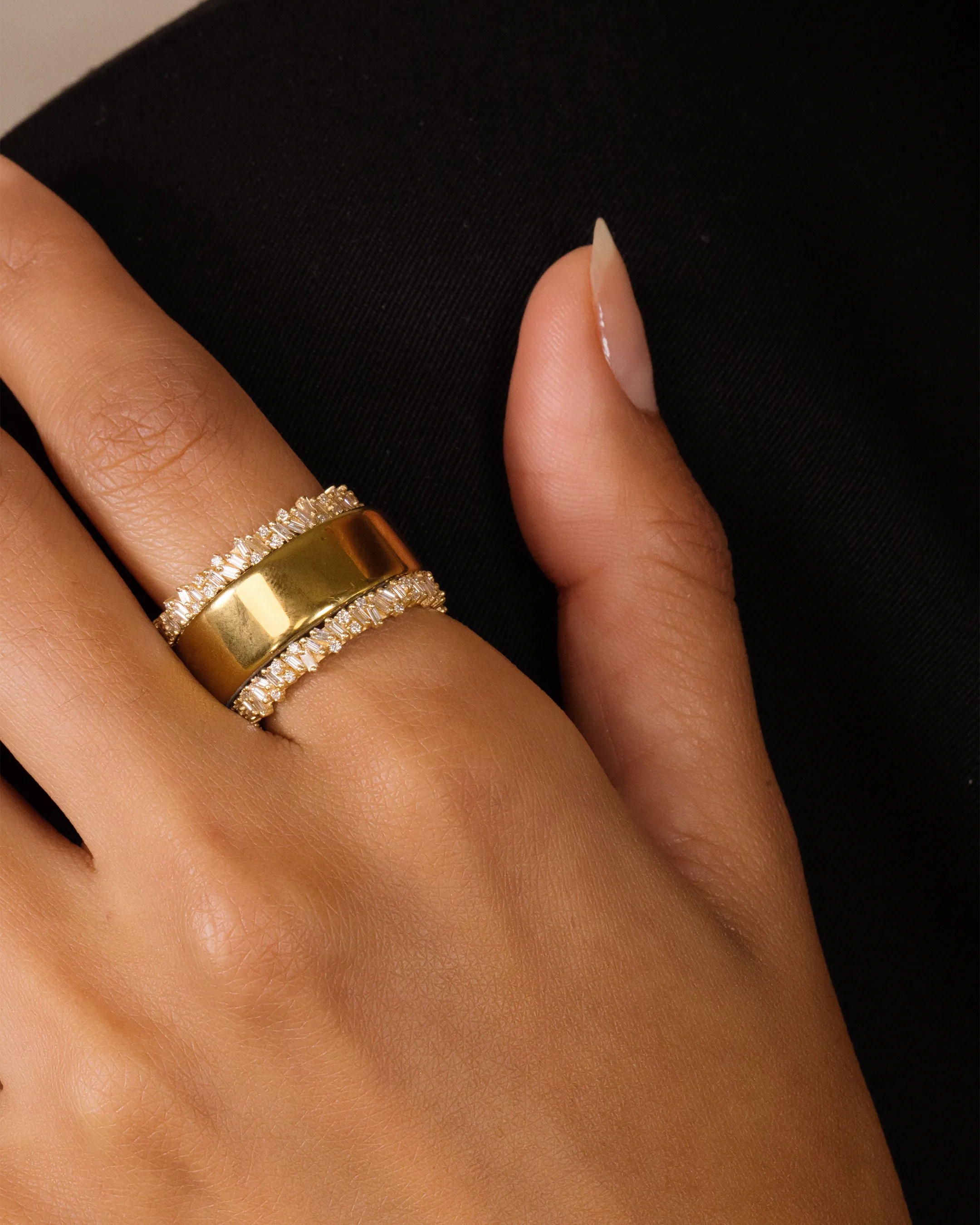 Suzanne Kalan Classic Diamond Mini Icon Eternity Ring Jackets in 18k yellow gold
