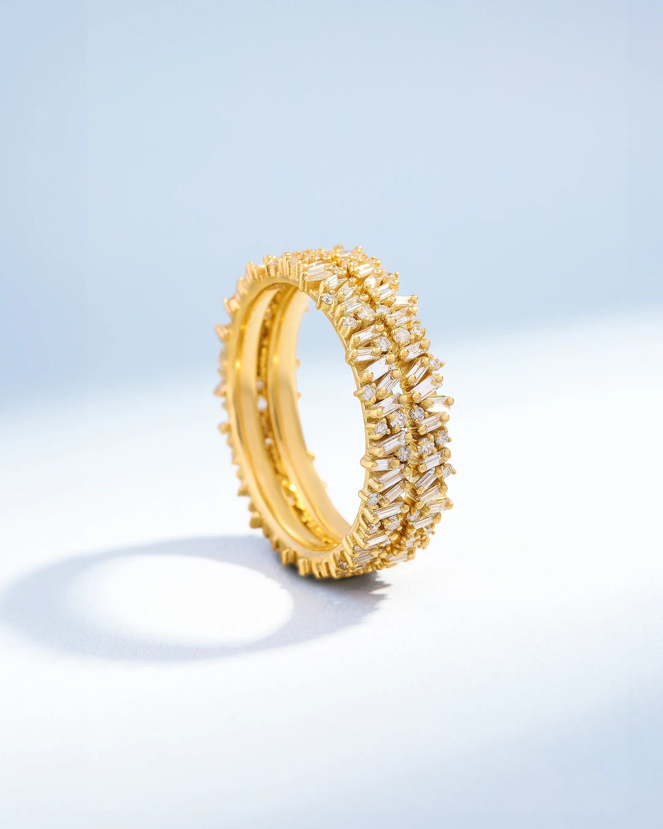 Suzanne Kalan Classic Diamond Mini Icon Eternity Ring Jackets in 18k yellow gold