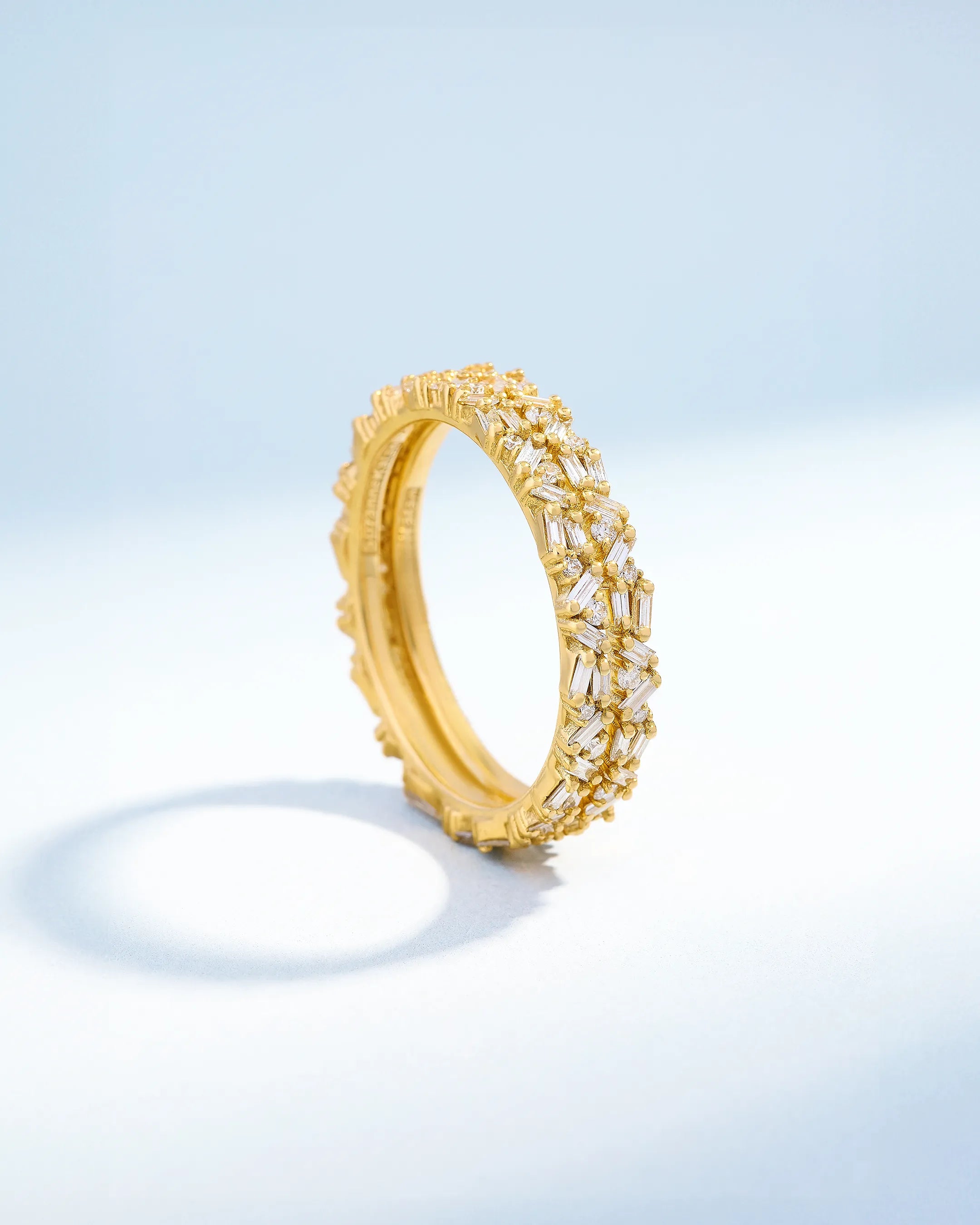 Suzanne Kalan Classic Diamond Thin Mix Eternity Ring Jackets in 18k yellow gold