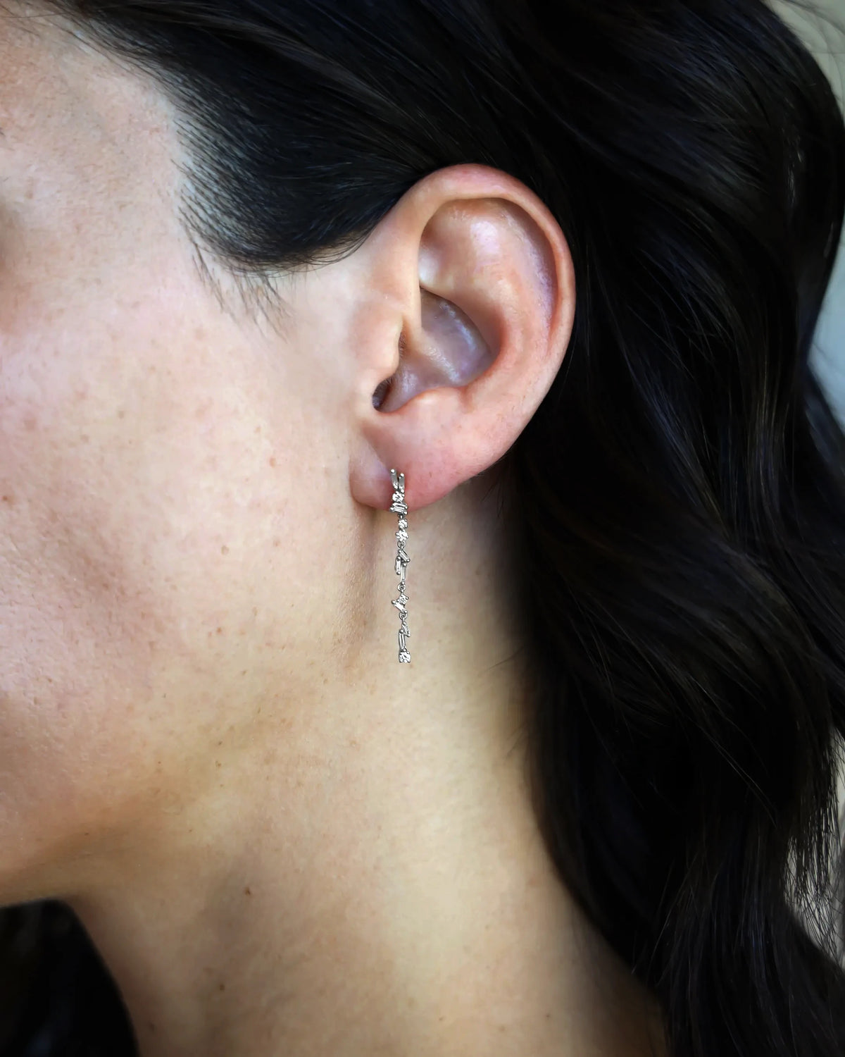 Suzanne Kalan Classic Diamond Sparkler Drop Earrings in 18k white gold