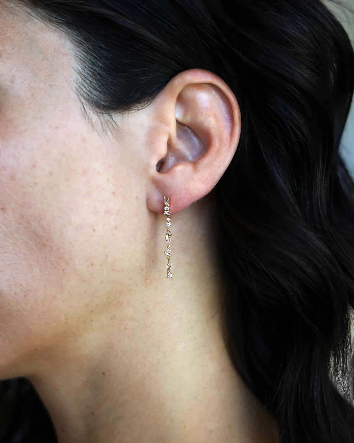 Suzanne Kalan Classic Diamond Sparkler Drop Earrings in 18k yellow gold
