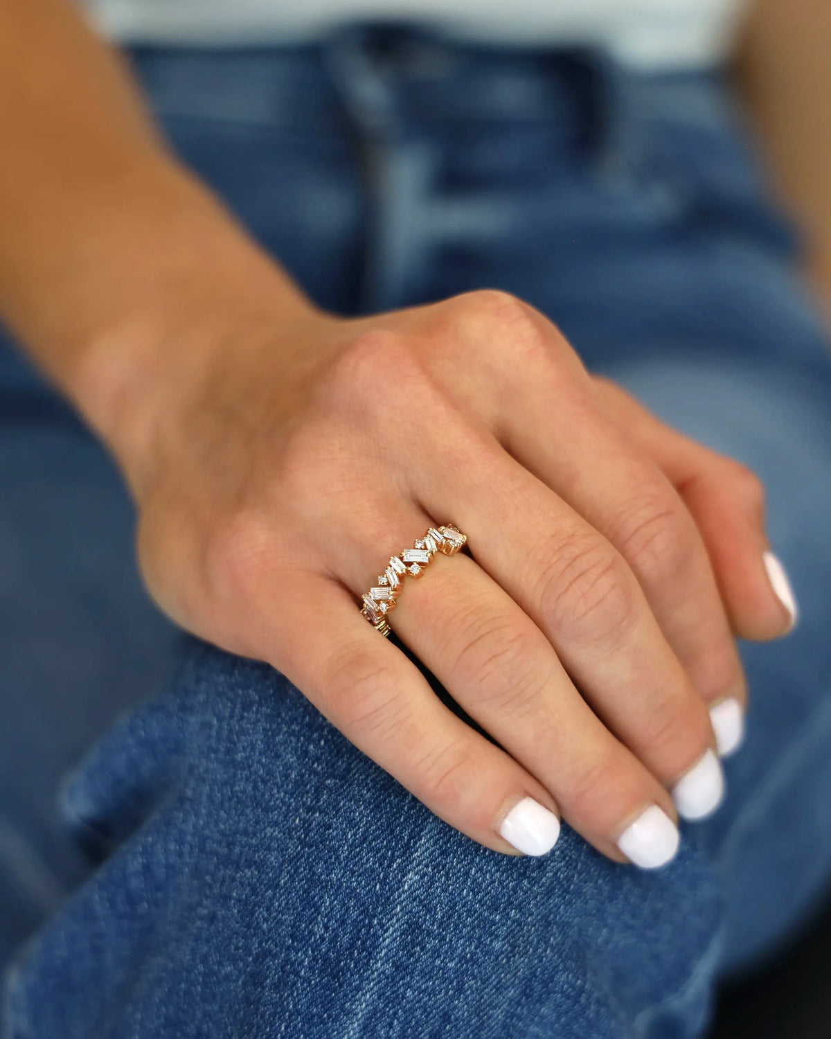 Suzanne Kalan Frenzy Diamond Half Band in 18k rose gold