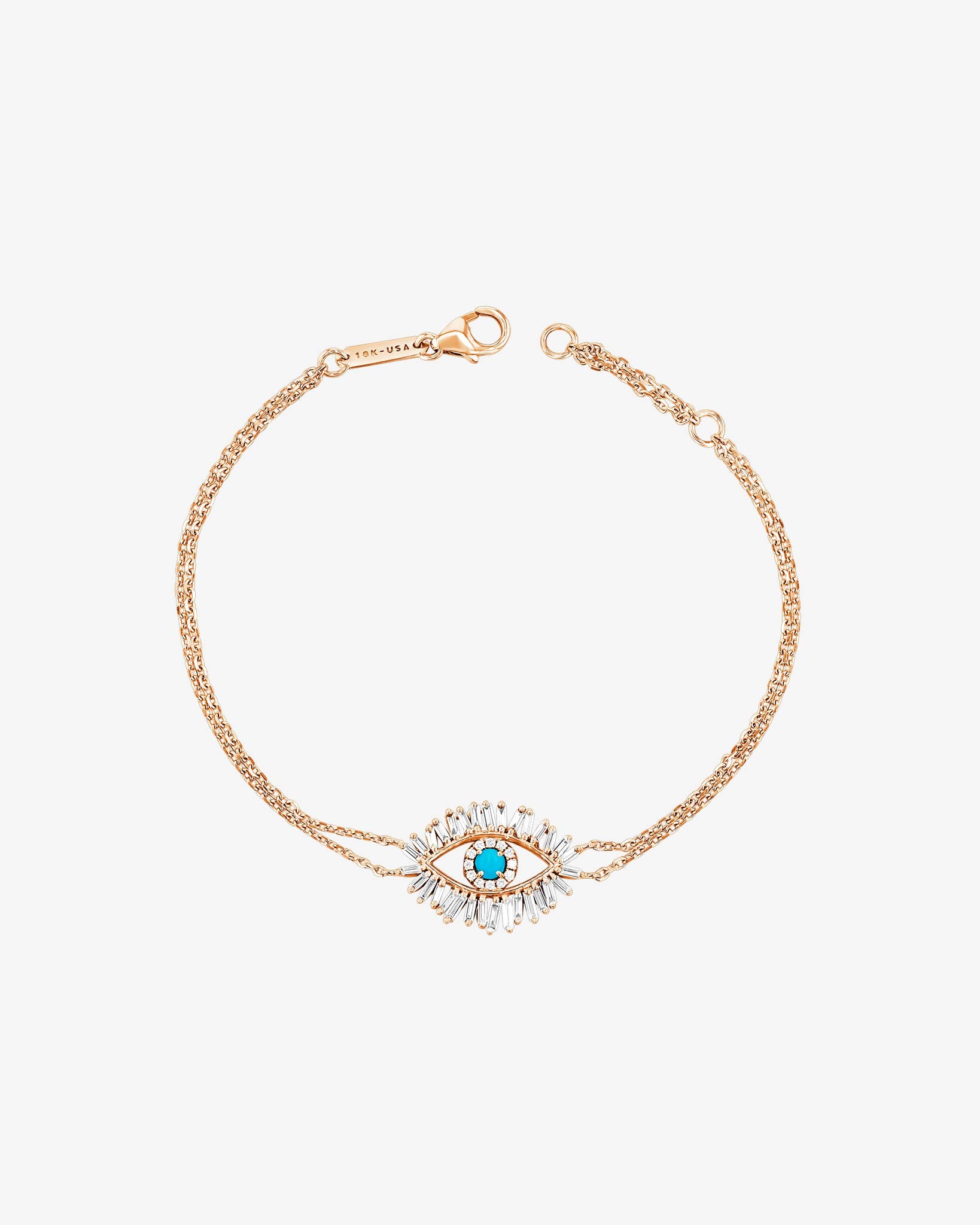 Suzanne Kalan Evil Eye Midi Turquoise Bracelet in 18k rose gold