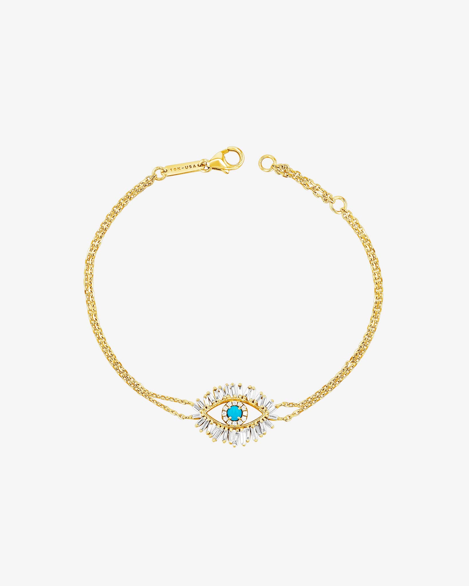 Suzanne Kalan Evil Eye Midi Turquoise Bracelet in 18k yellow gold