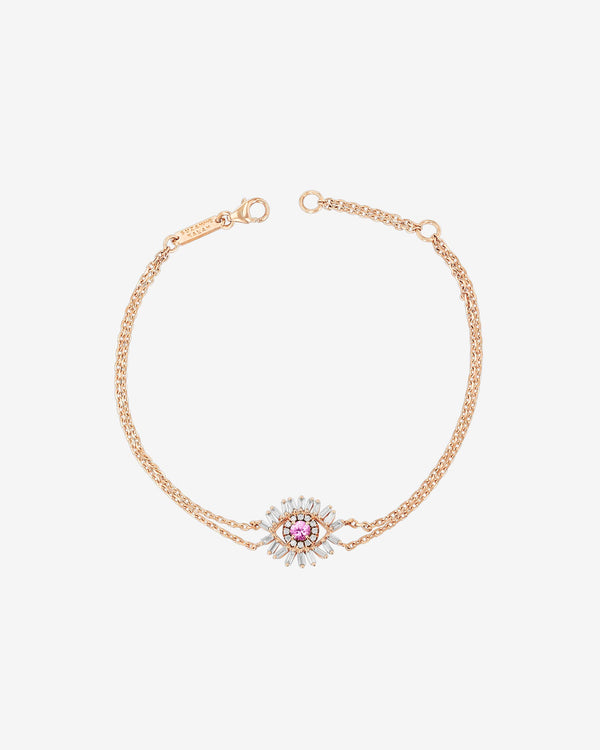 Suzanne Kalan Evil Eye Mini Pink Sapphire Bracelet in 18k rose gold