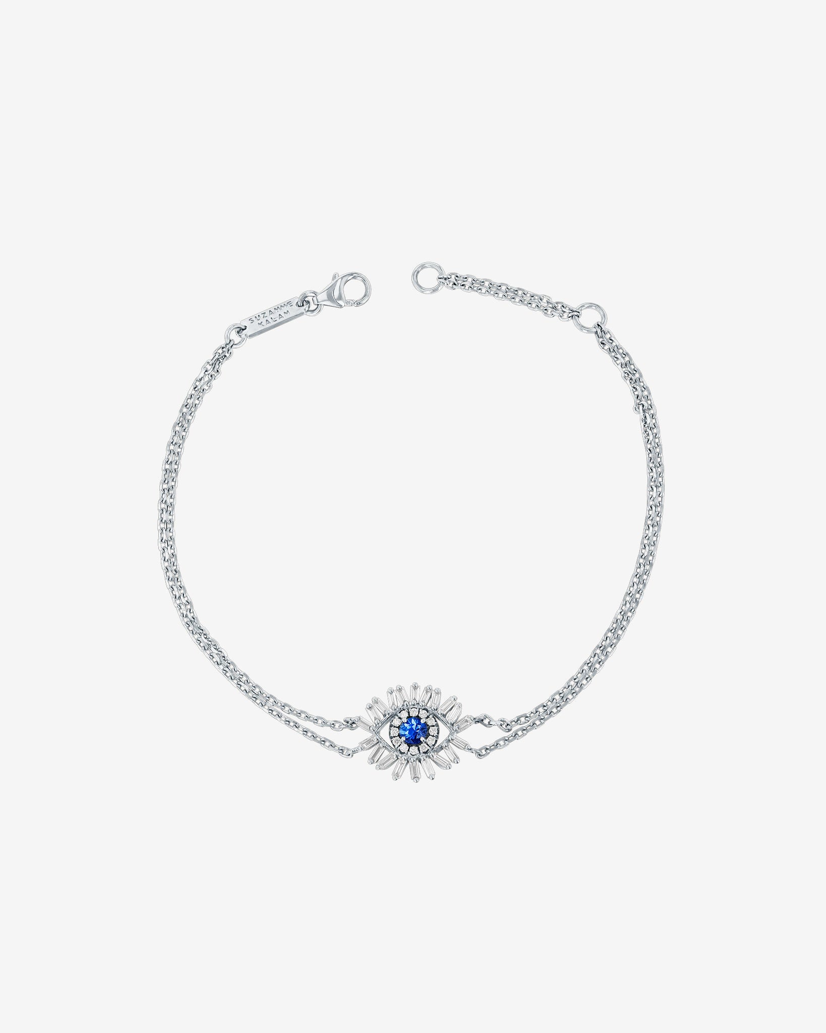 Suzanne Kalan Evil Eye Mini Dark Blue Sapphire Bracelet in 18k white gold