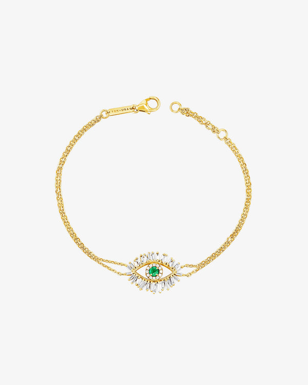 Evil Eye Midi Emerald Bracelet
