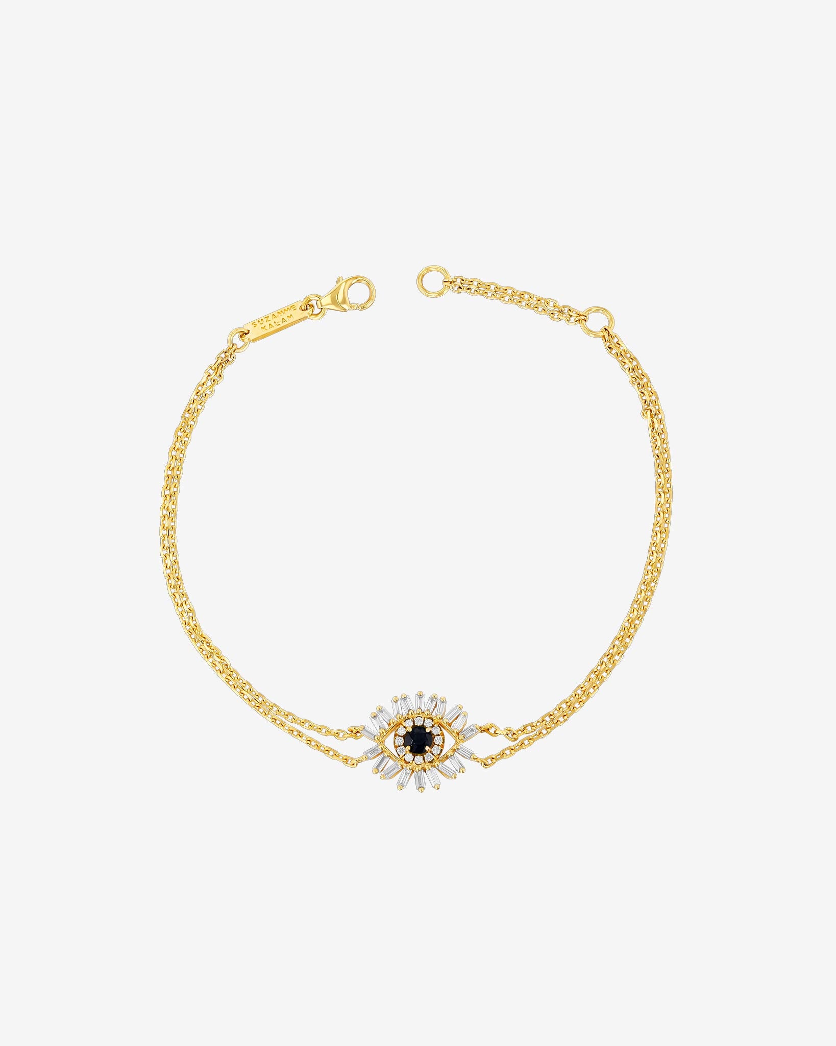 Suzanne Kalan Evil Eye Mini Black Sapphire Bracelet in 18k yellow gold