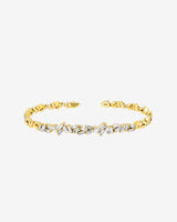 Suzanne Kalan Classic Diamond Cluster Bangle in 18k yellow gold