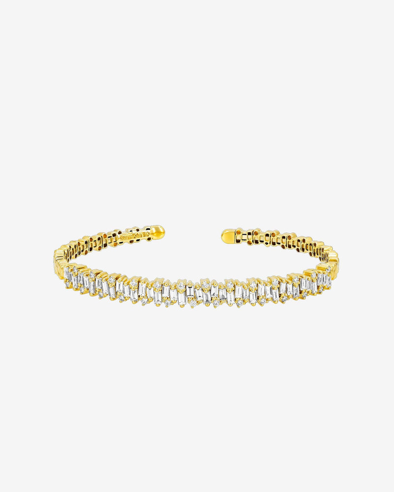 Suzanne Kalan Classic Diamond Shimmer Bangle in 18k yellow gold