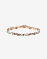 Suzanne Kalan Classic Diamond Baguette Tennis Bracelet in 18k rose gold
