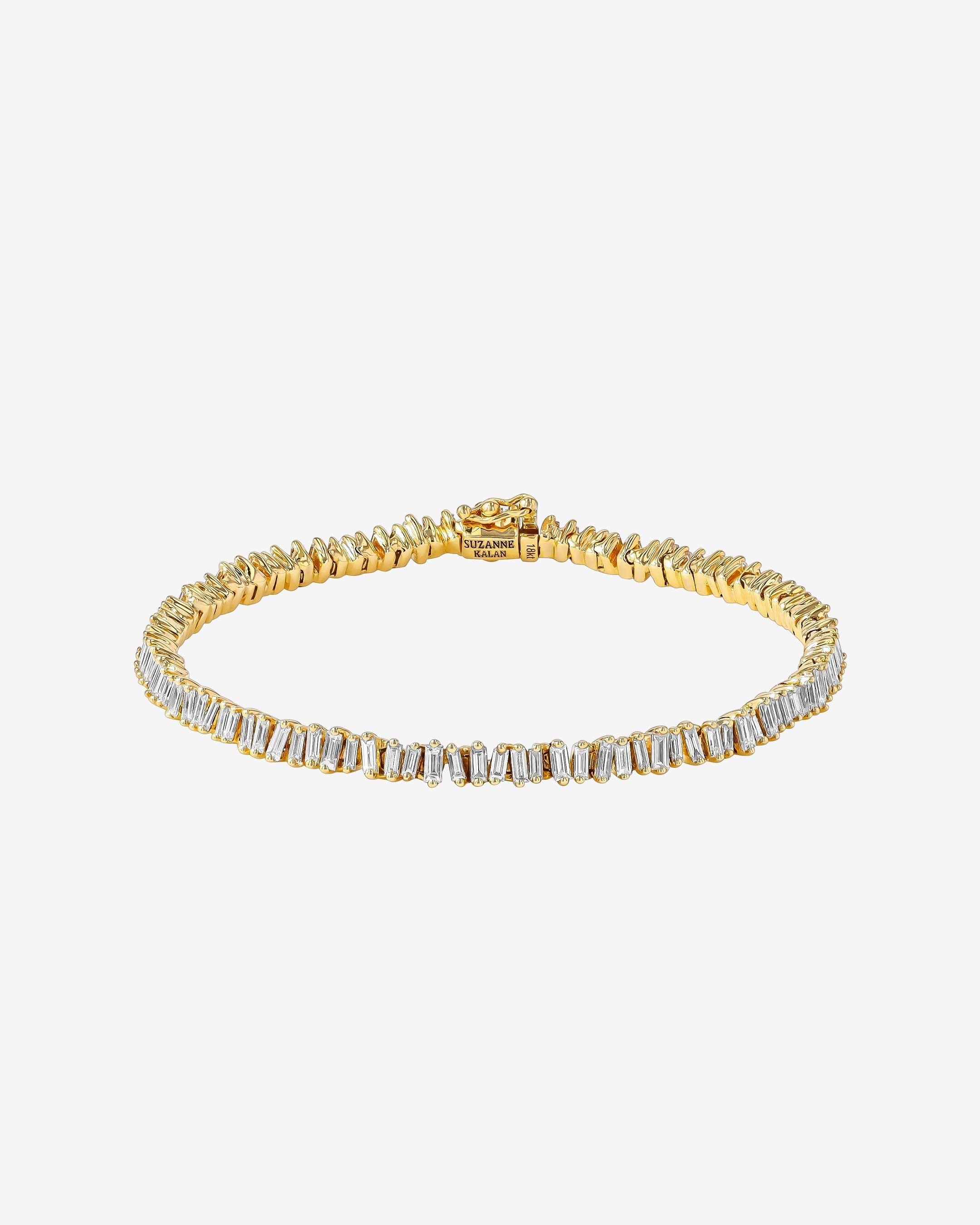 Suzanne Kalan Classic Diamond Mini Baguette Tennis Bracelet in 18k yellow gold
