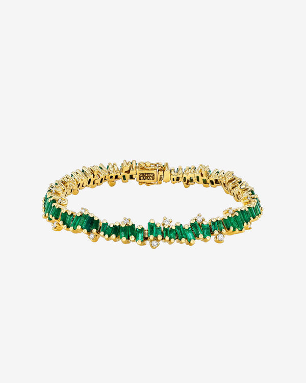 Suzanne Kalan Bold Burst Emerald Tennis Bracelet in 18k yellow gold