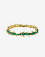 Suzanne Kalan Bold Burst Emerald Tennis Bracelet in 18k yellow gold