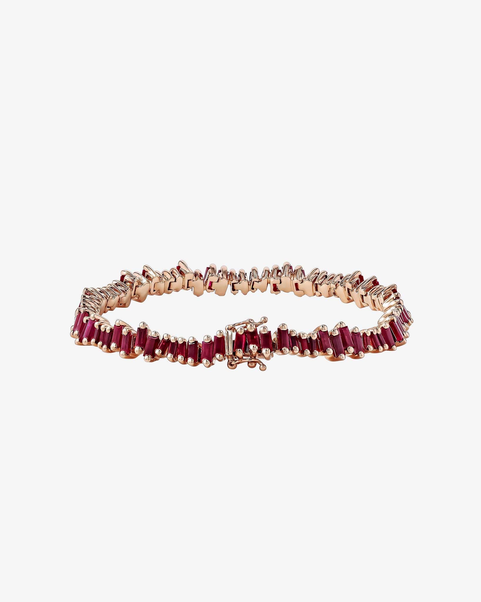 Suzanne Kalan Bold Ruby Tennis Bracelet in 18K rose gold